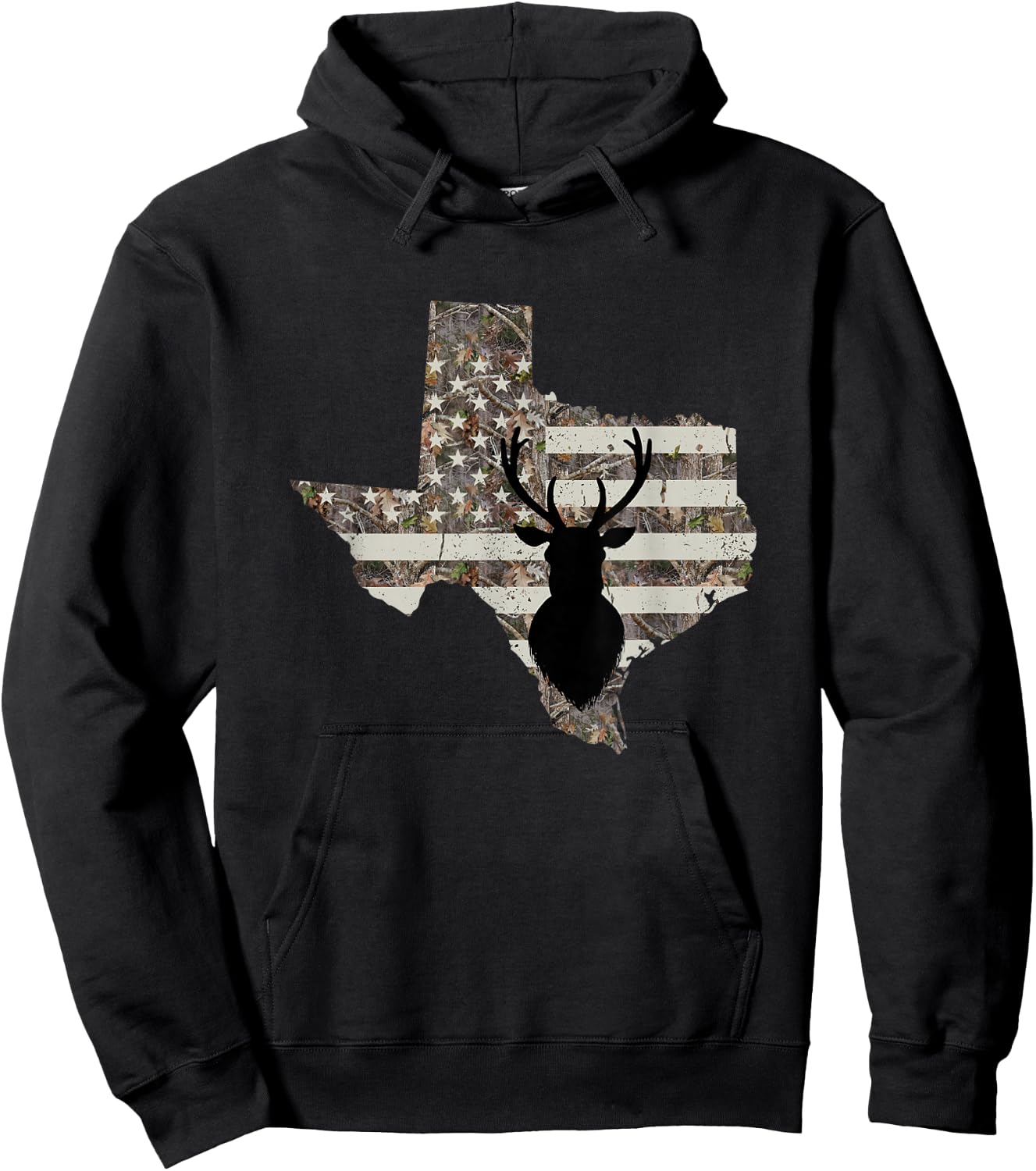 Texas Whitetail Deer Hunting Hoodie - Hoodie | Black