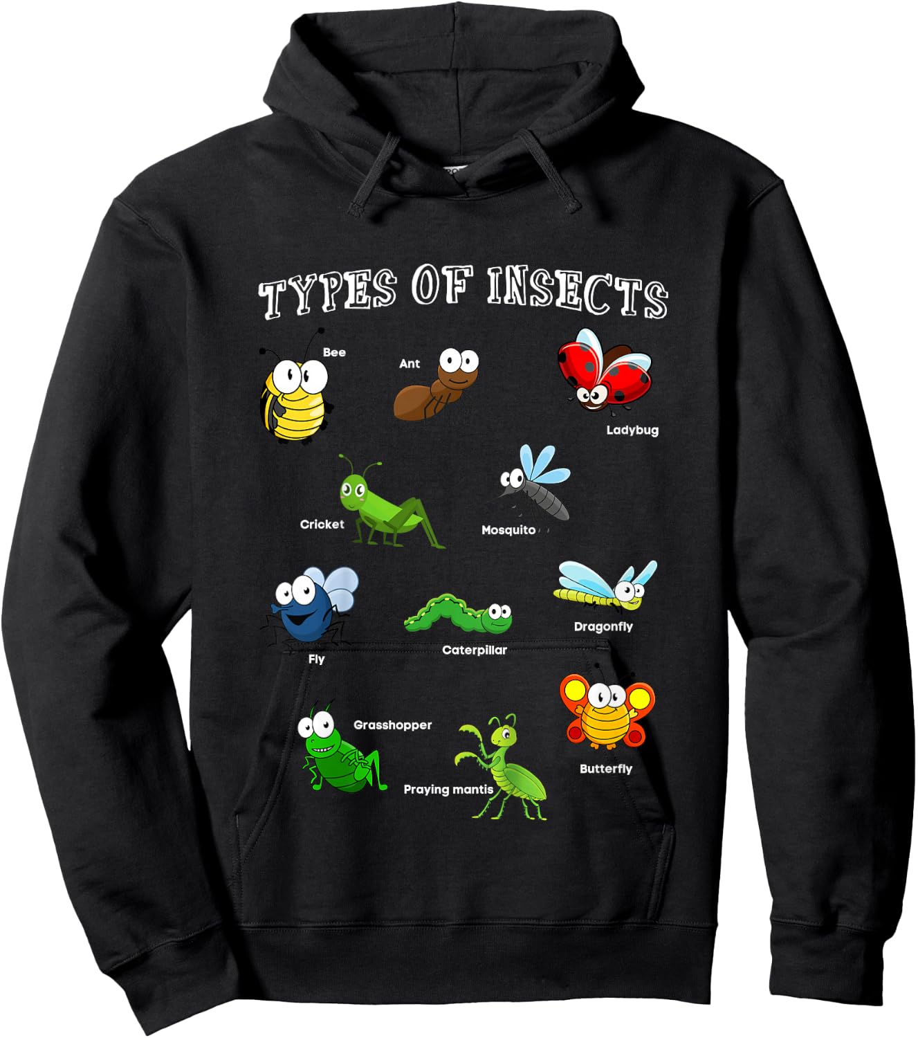 Types Of Insects Bug Identification Science Educational Hoodie - Hoodie | Black