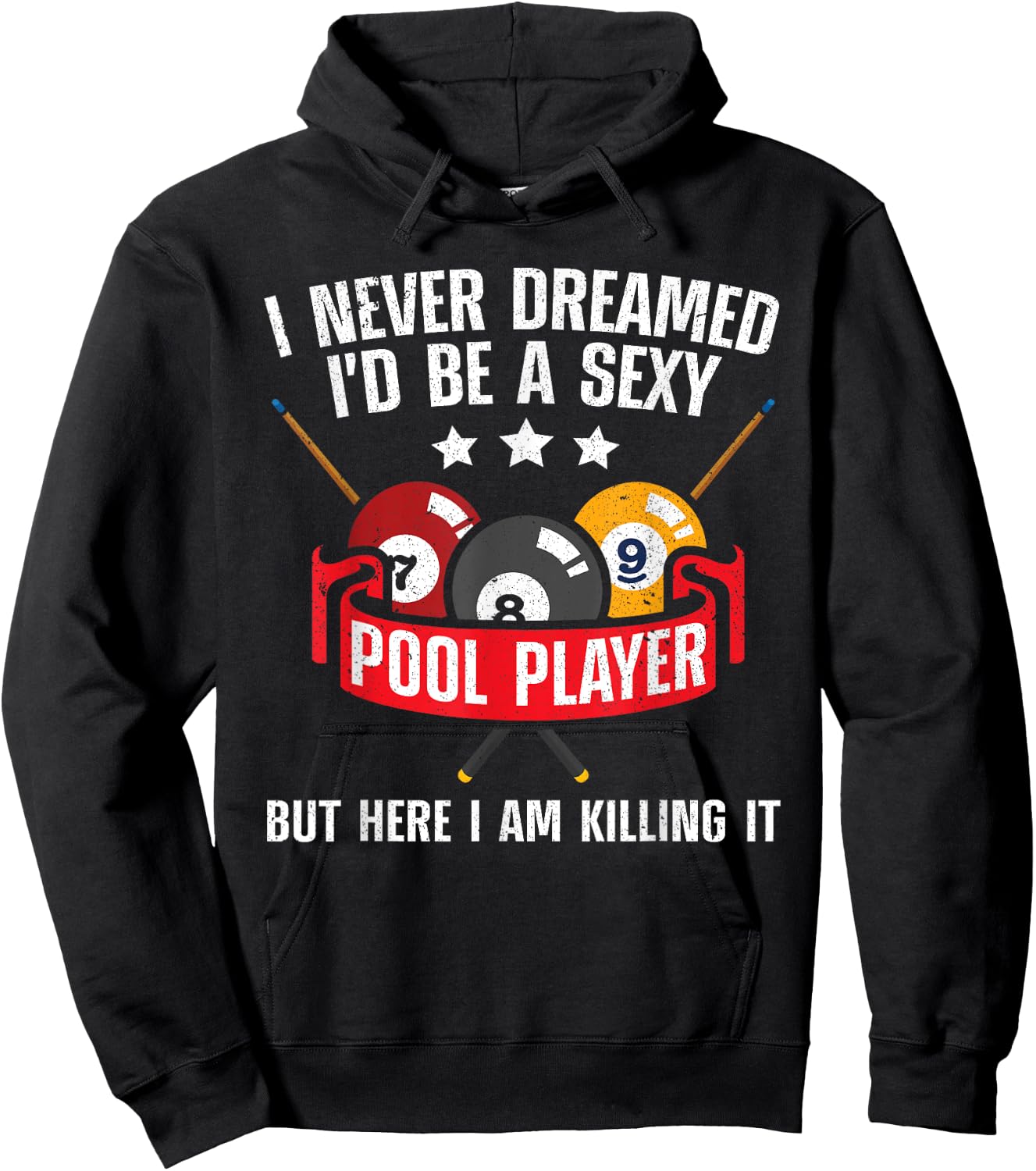 Cool Pool Player Design Women Pool Billiards Player Hoodie - Hoodie | Black