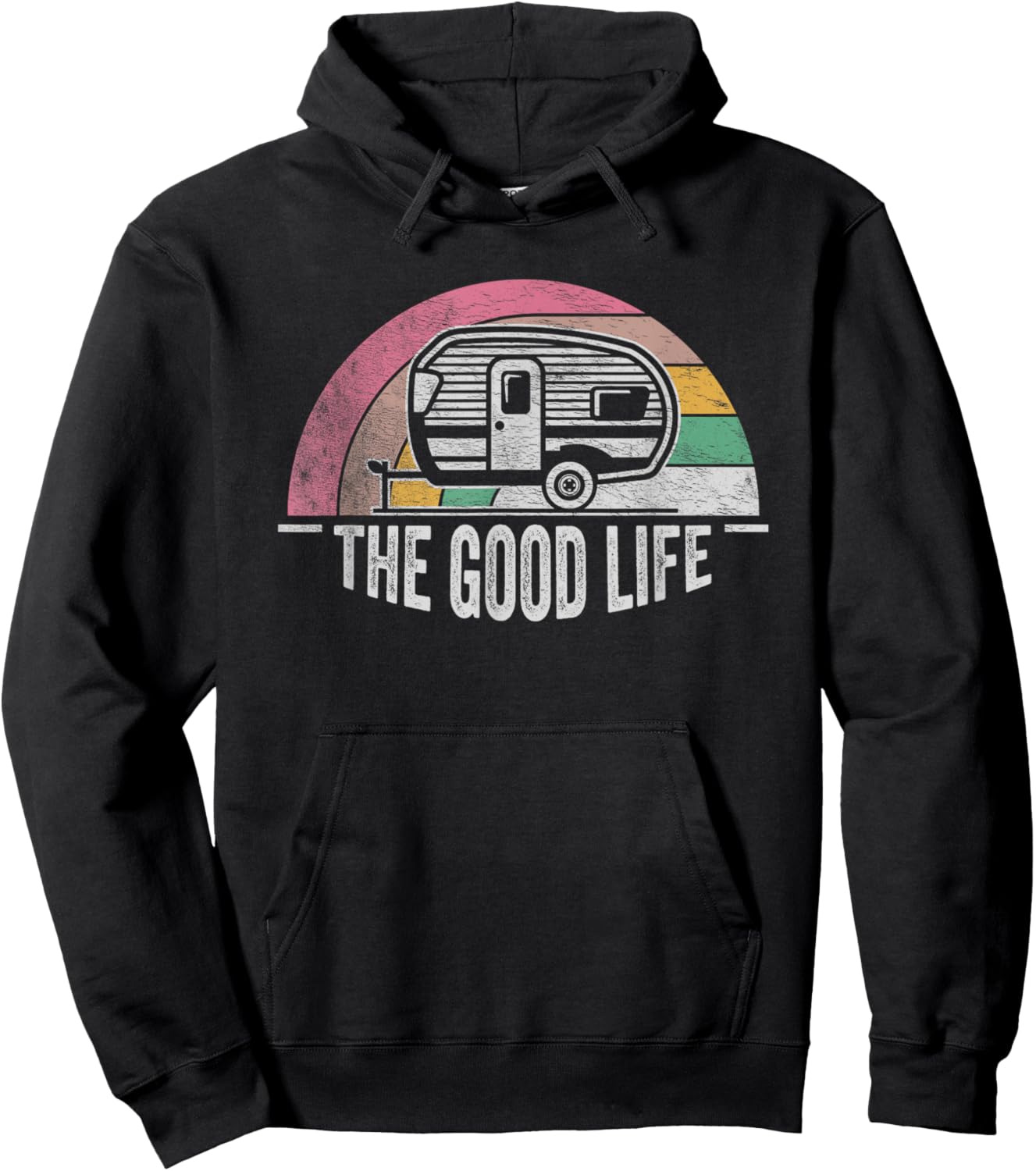 Retro Vintage Shasta Trailer The Good Life Camper Camping Hoodie - Hoodie | Black