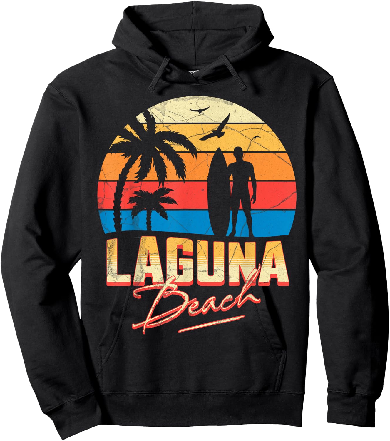Laguna California Beach Surfing Surf Summer Vacation Men Women Girls Kids Hoodie - Hoodie | Black