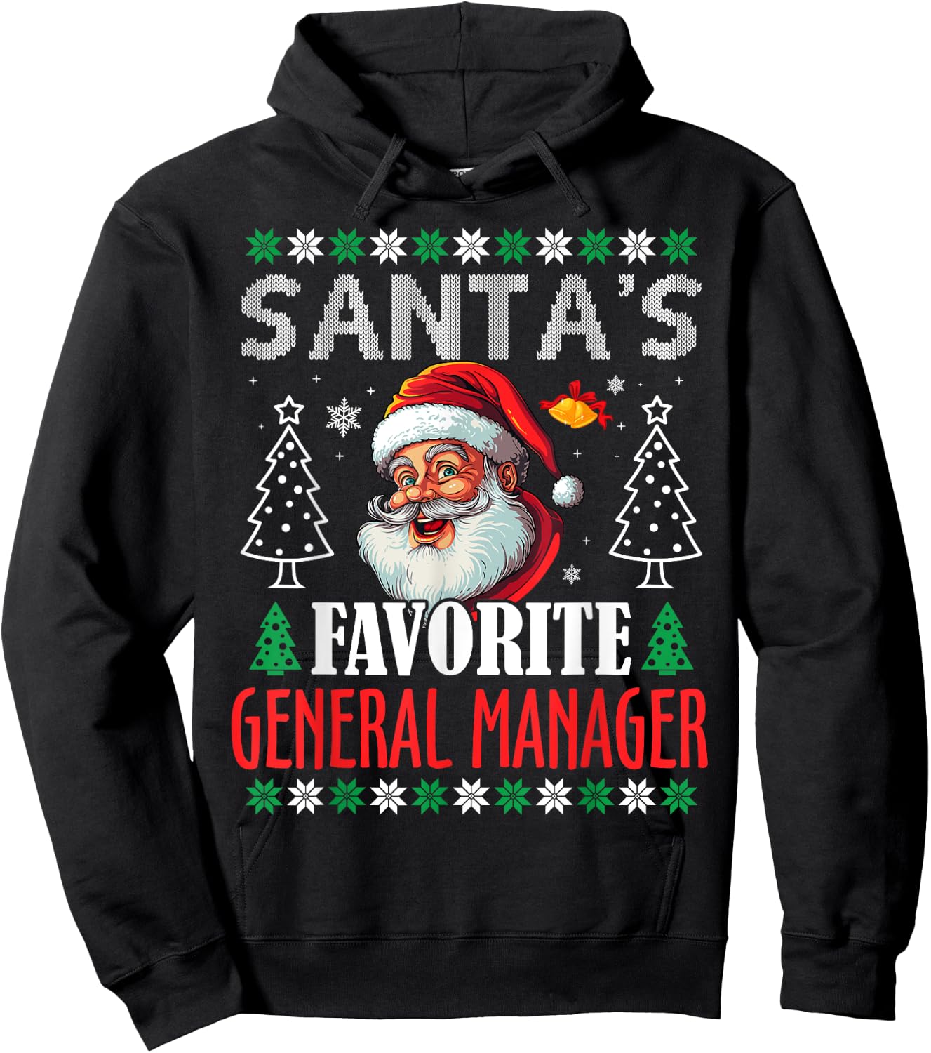 Santa's Favorite General Manager Funny Christmas Hoodie - Hoodie | Black