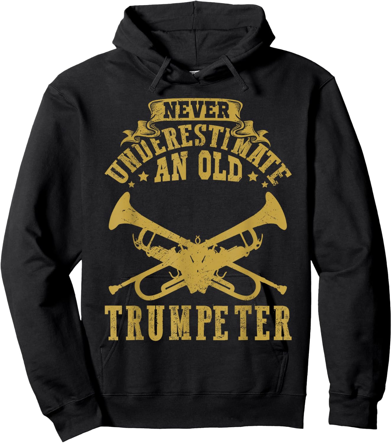 Never underestimate an old Trumpeter Trumpet Player Hoodie - Hoodie | Black