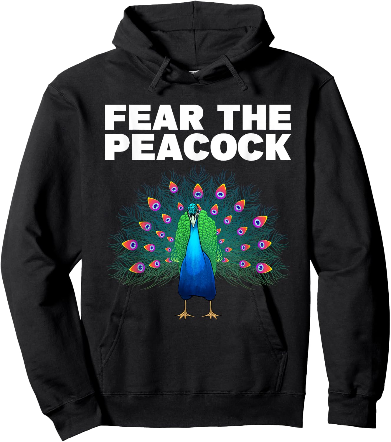 Funny Peacock Art Women Kids Peafowl Peacock Lover Hoodie - Hoodie | Black
