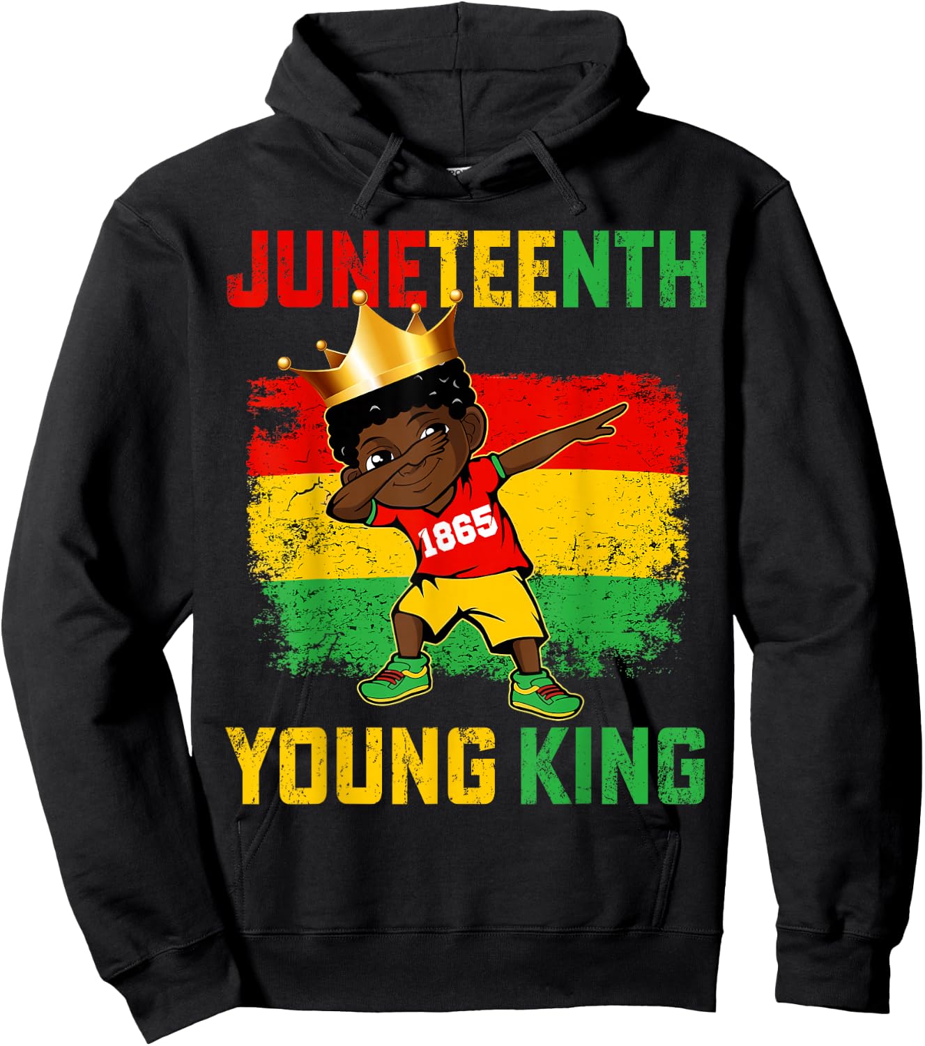Juneteenth King Celebrating 1865 Black Boys Kids Toddler Hoodie - Hoodie | Black