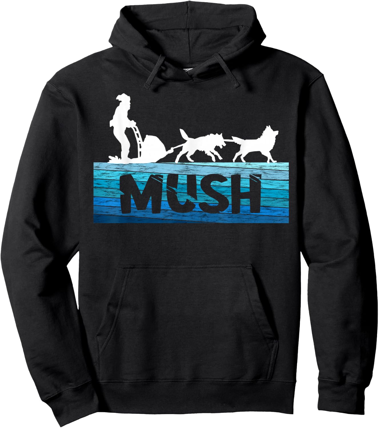 Sled Dog Snow Sleding Vintage Mush Alaska Winter Sport Hoodie - Hoodie | Black