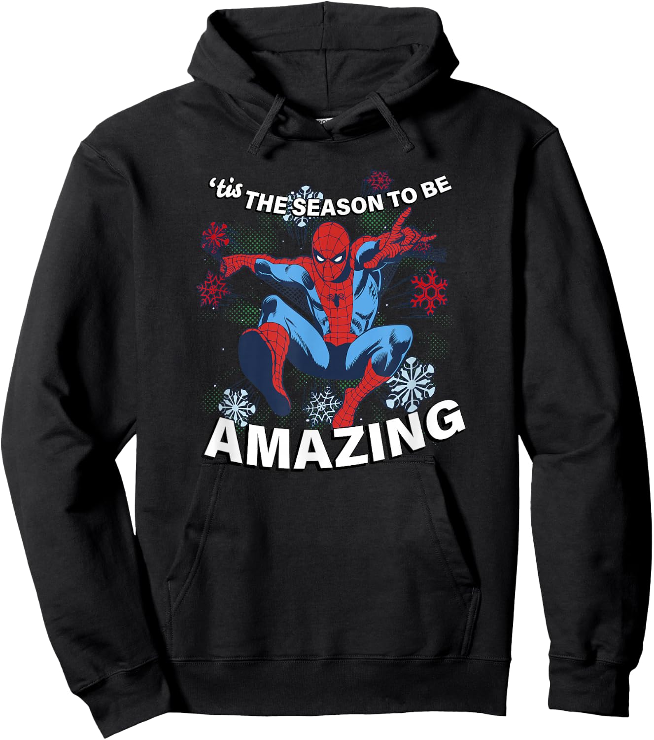 Marvel Christmas Spider-Man 'Tis The Season To Be Amazing Hoodie - Hoodie | Black