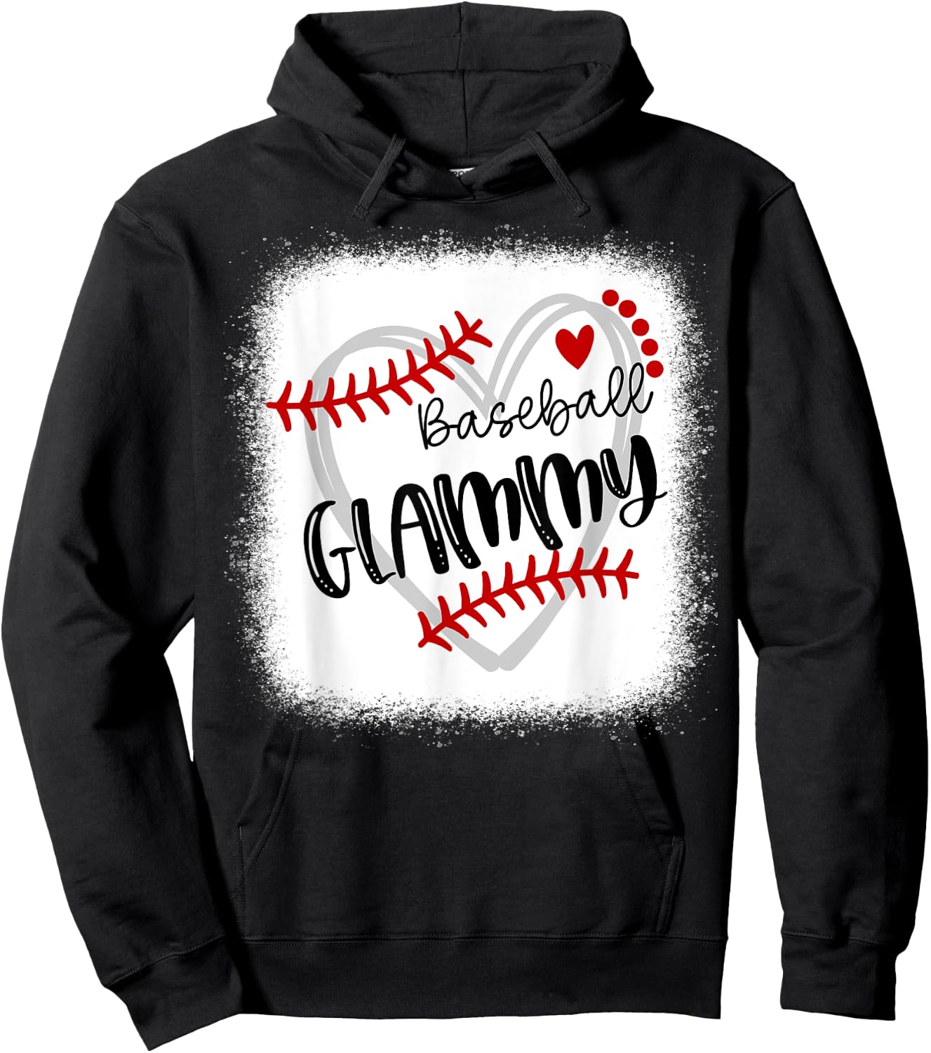 Personalized Baseball Heart Cute Glammy Women Baseball Hoodie - Hoodie | Black