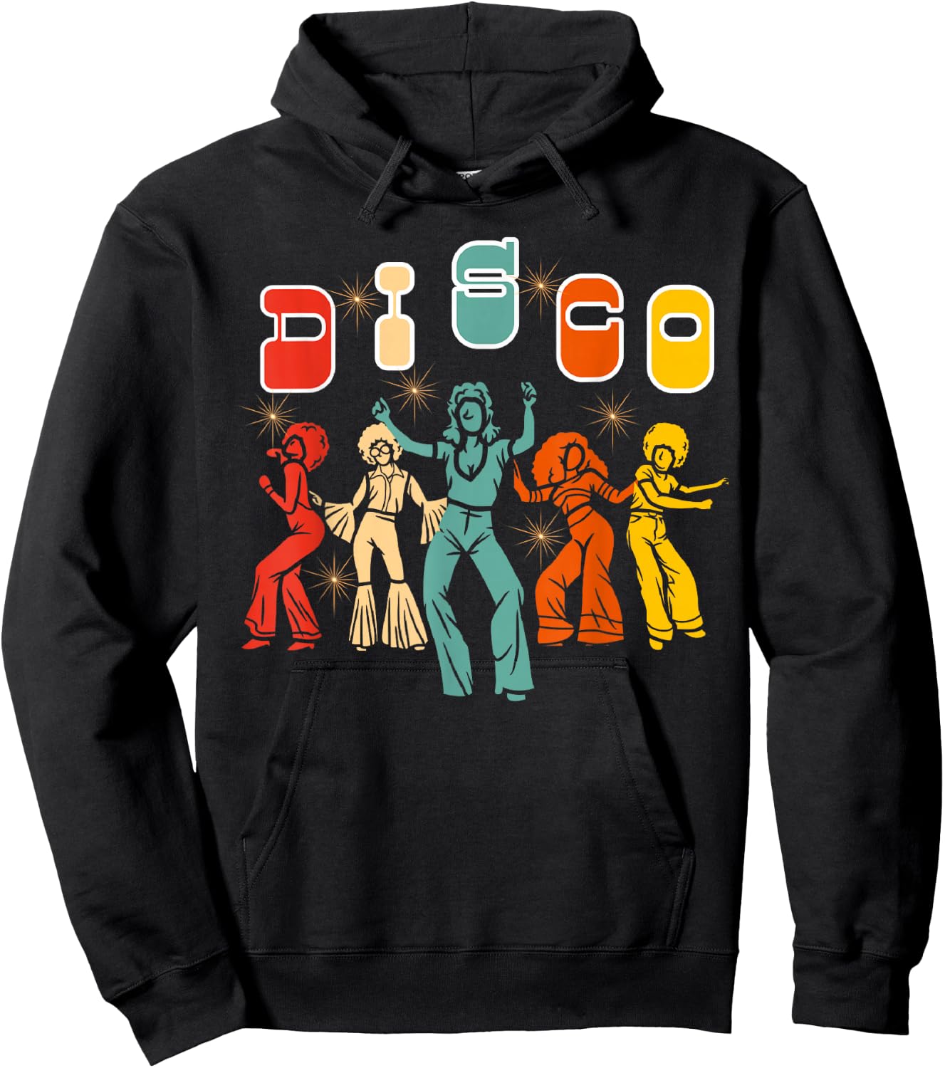Disco 70s Themed Vintage Retro Dancing Hoodie - Hoodie | Black