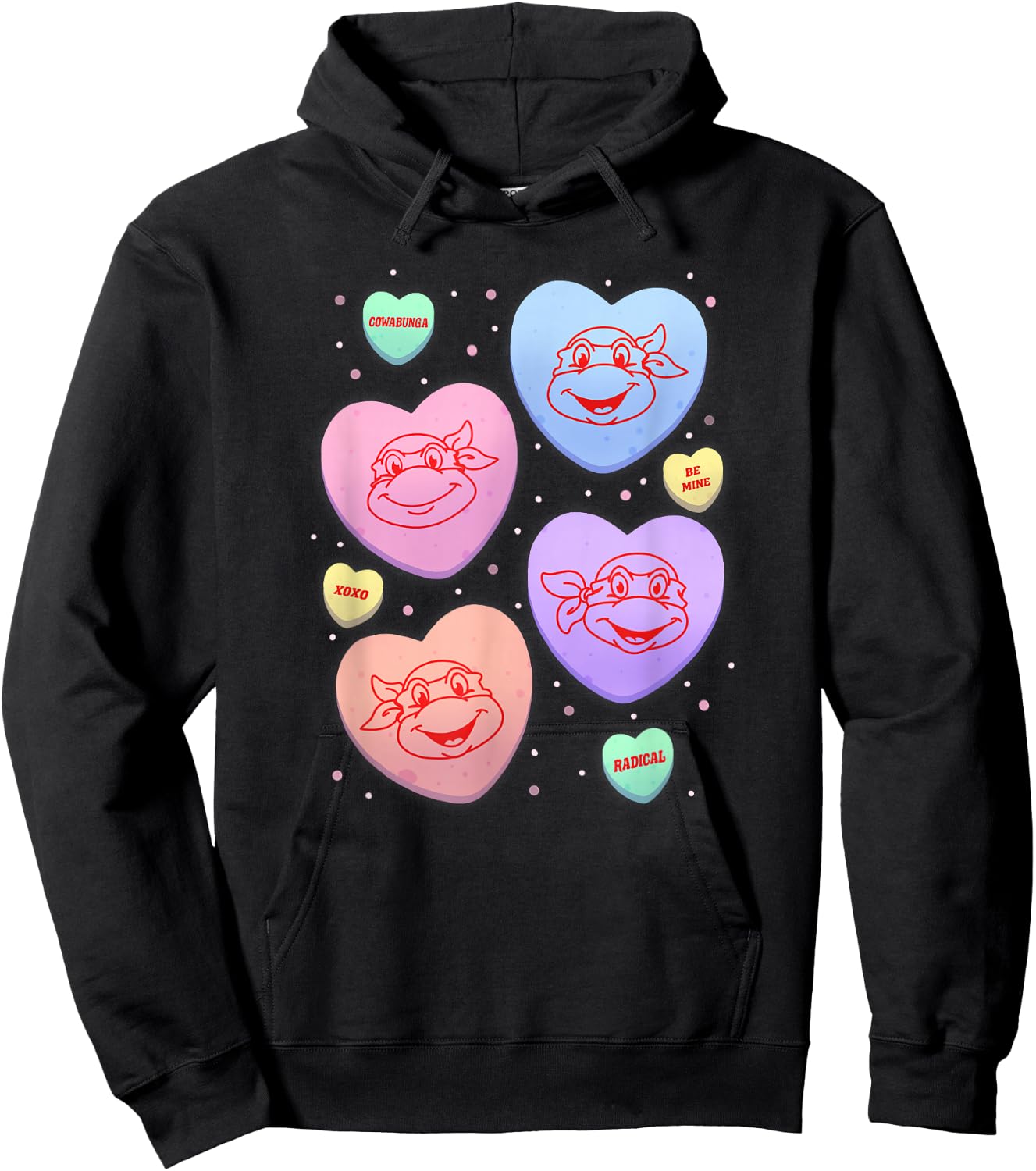 Teenage Mutant Ninja Turtles Valentine's Day Candy Hearts Hoodie - Hoodie | Black