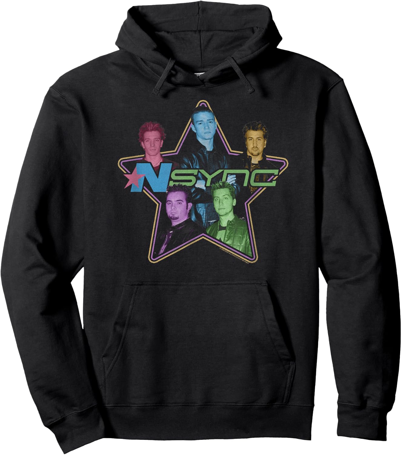 NSYNC Official Retro Neon Logo Hoodie - Hoodie | Black