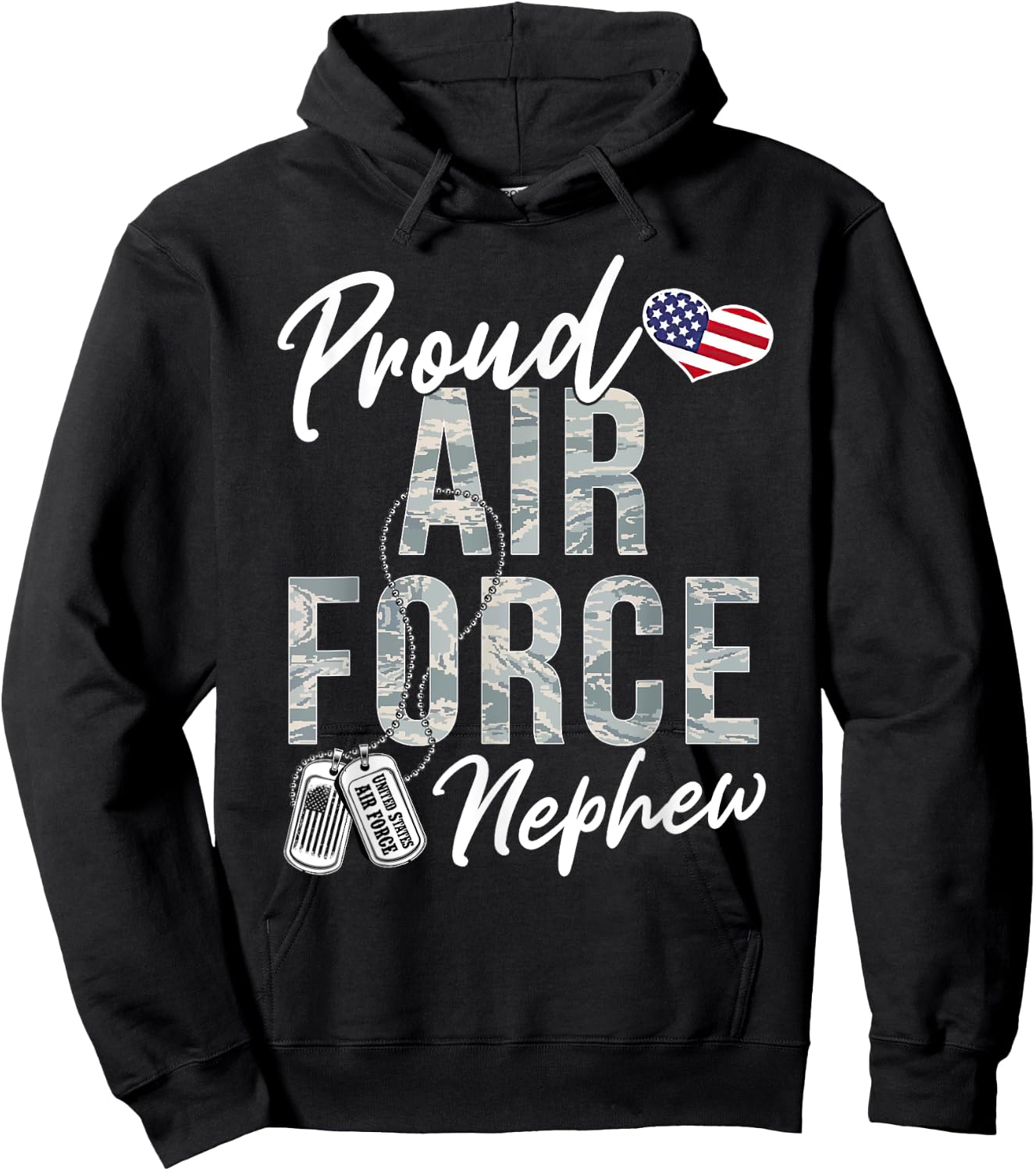 Proud Air Force Nephew US Air Force Graduation Nephew Hoodie - Hoodie | Black