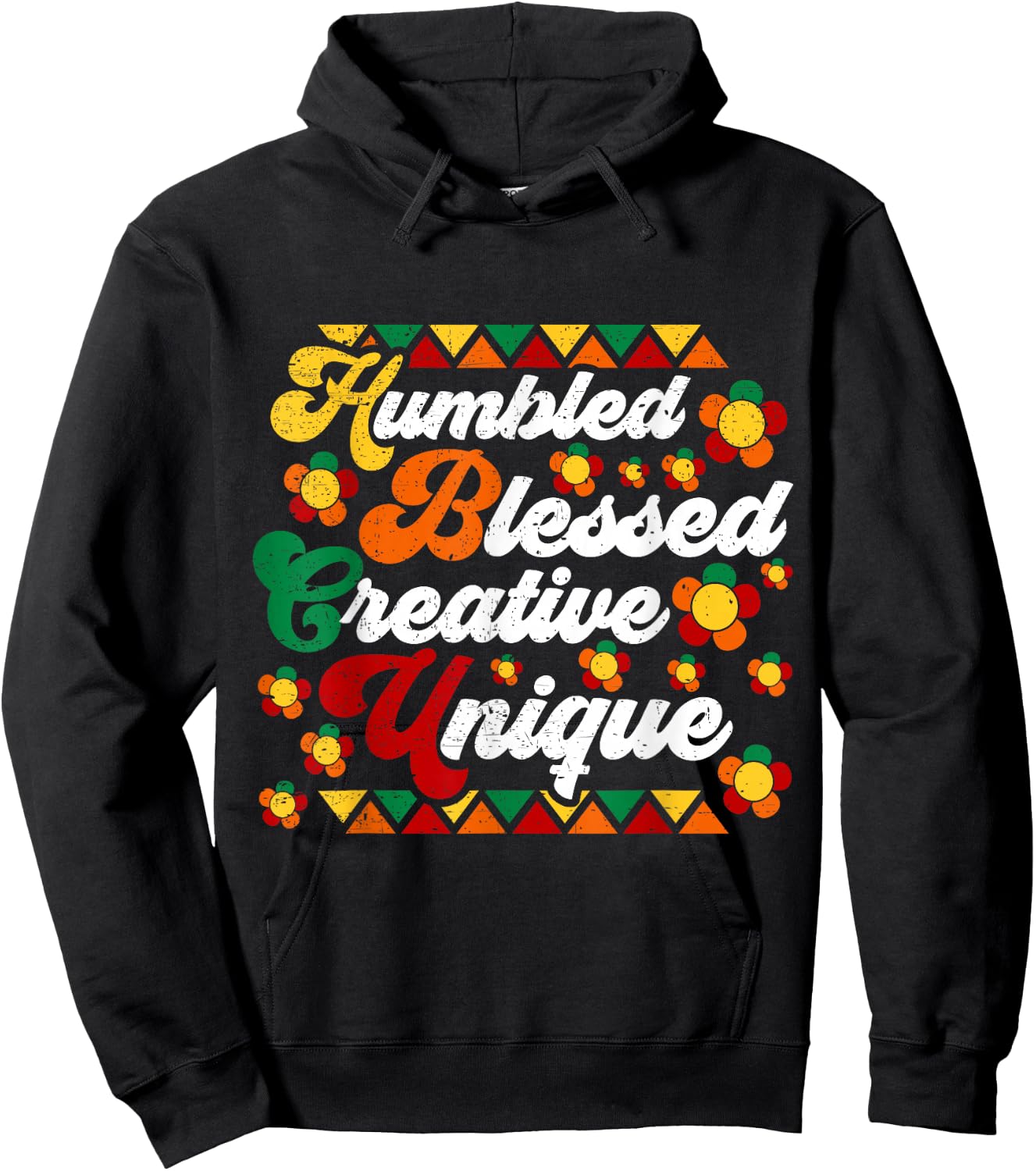 Retro Groovy Hbcu Humbled Blessed Creative Unique Hoodie - Hoodie | Black