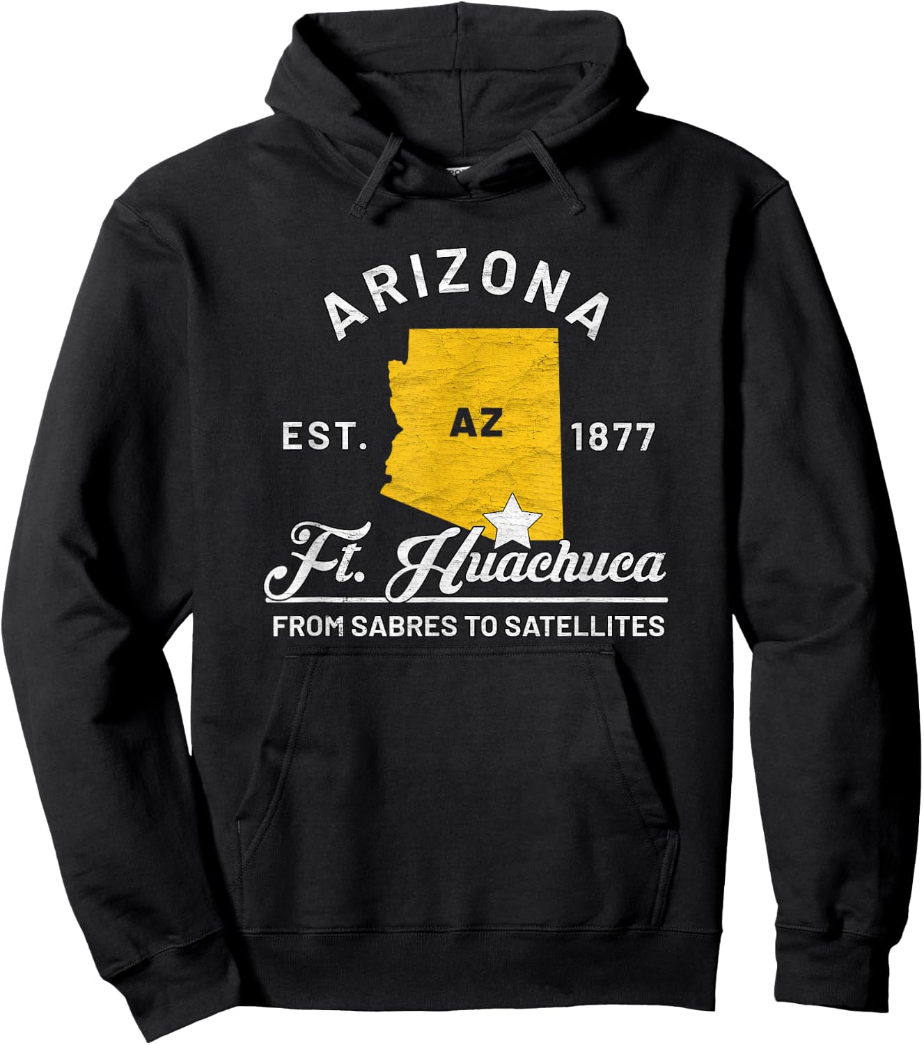 Fort Huachuca Arizona Az Vintage From Sabres To Satellites Hoodie - Hoodie | Black