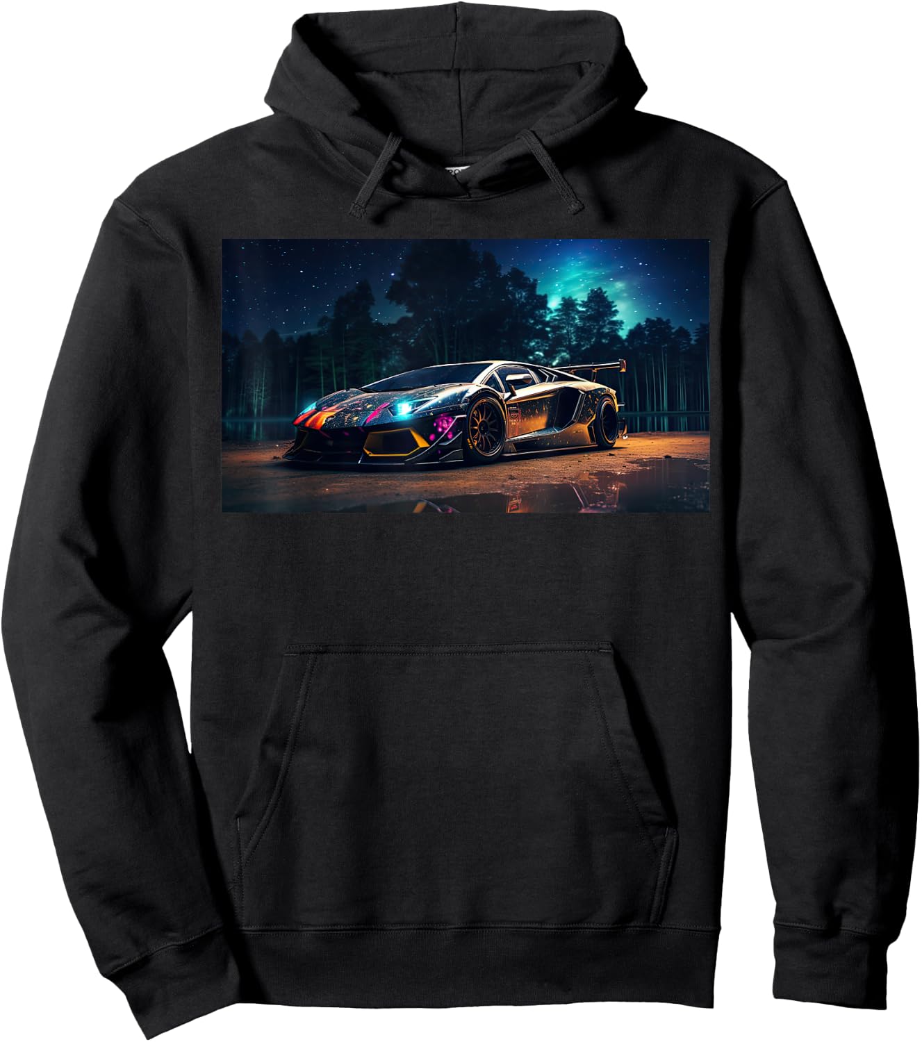 Exotic Supercar Night Racecar Tuning Drift Hoodie - Hoodie | Black