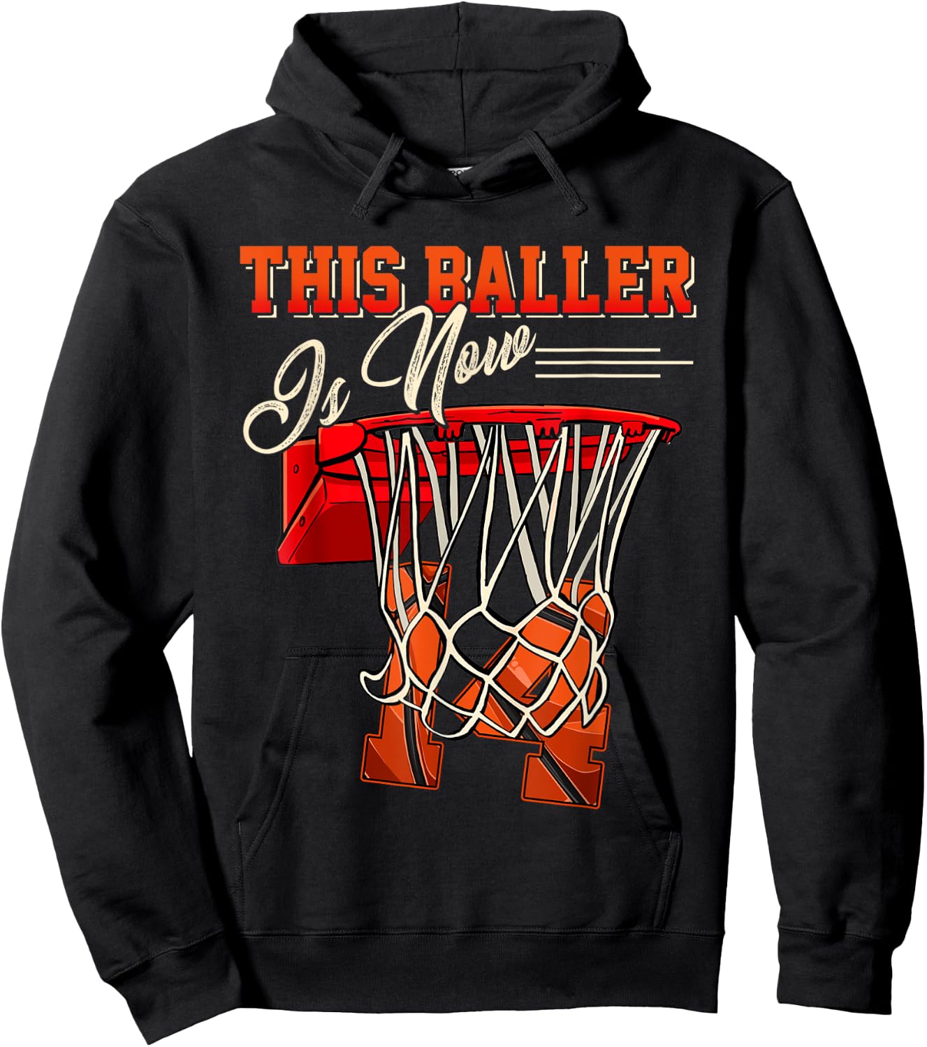 14th Birthday Shirt For Boy Basketball 14 Years Old Kid Gift Hoodie - Hoodie | Black