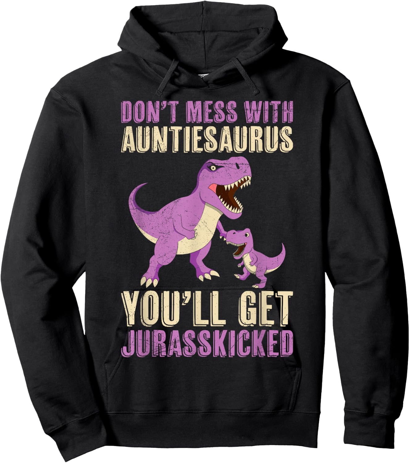 Tantesaurus Mother's Day Aunt Auntiesaurus Rex Dino Hoodie - Hoodie | Black