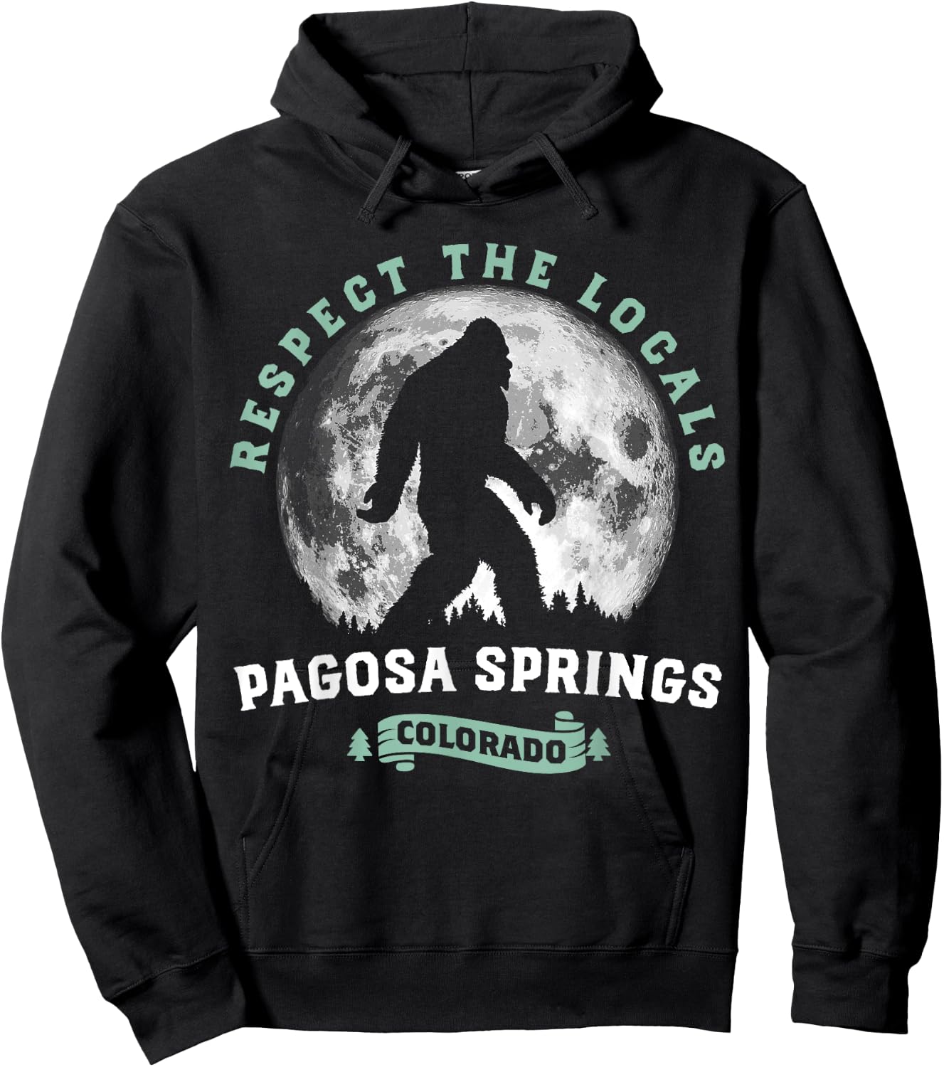 Pagosa Springs Colorado Bigfoot Night Walk Retro Sasquatch Hoodie - Hoodie | Black