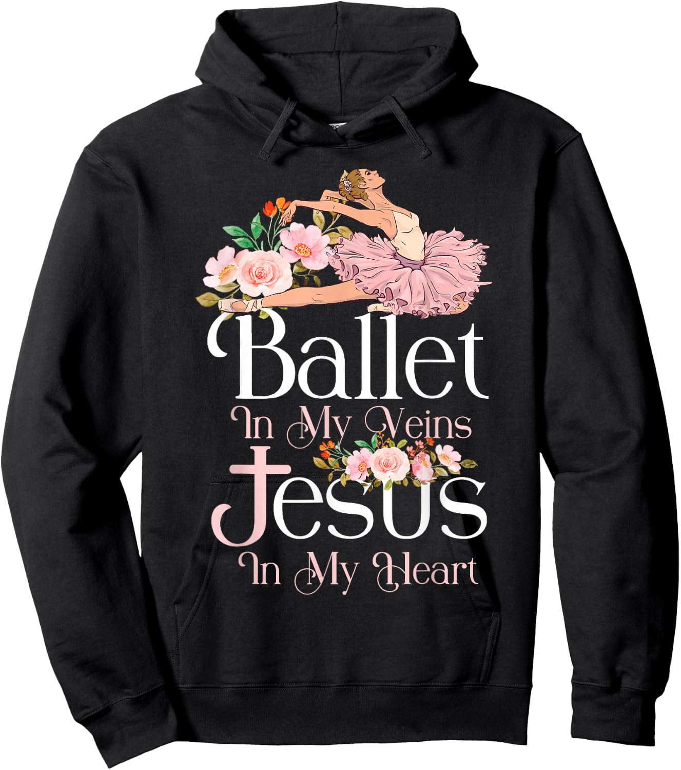 Ballet Dancer Dance Girl Ballerina Jesus Faith Christian Hoodie - Hoodie | Black