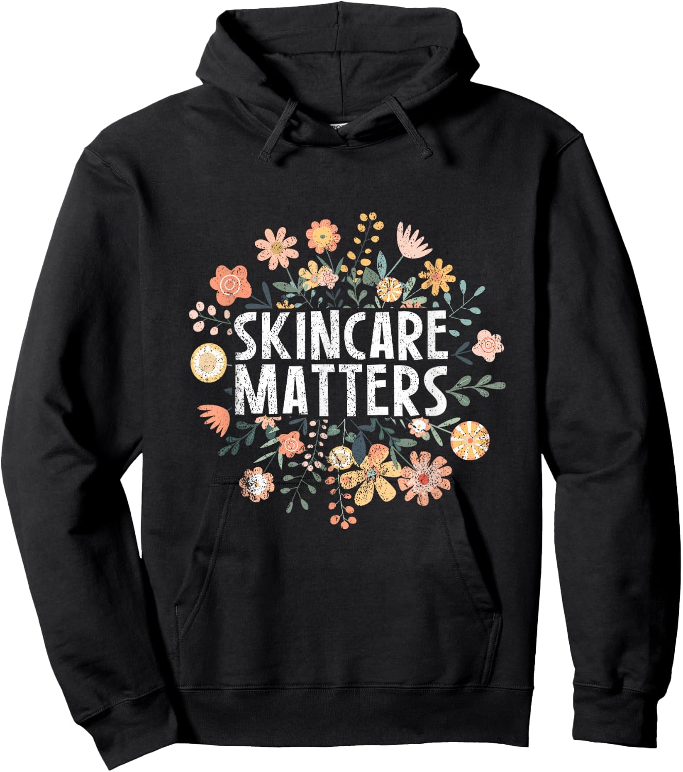 Vintage Skincare Matters Flowers Skin Esthetician Skincare Hoodie - Hoodie | Black