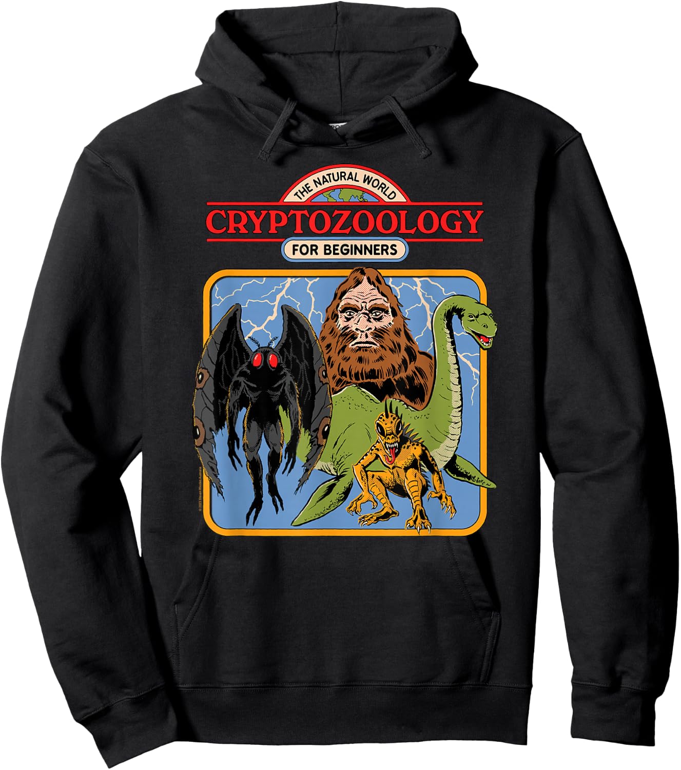 Steven Rhodes Cryptozoology For Beginners Retro Dark Humor Hoodie - Hoodie | Black