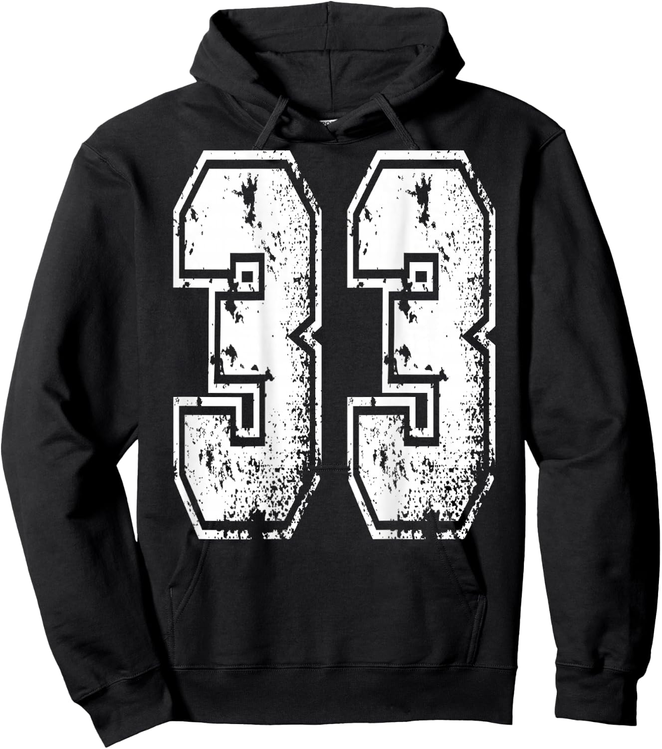 Number 33 Print On Back Of Shirt Number 33 Numbered Hoodie - Hoodie | Black