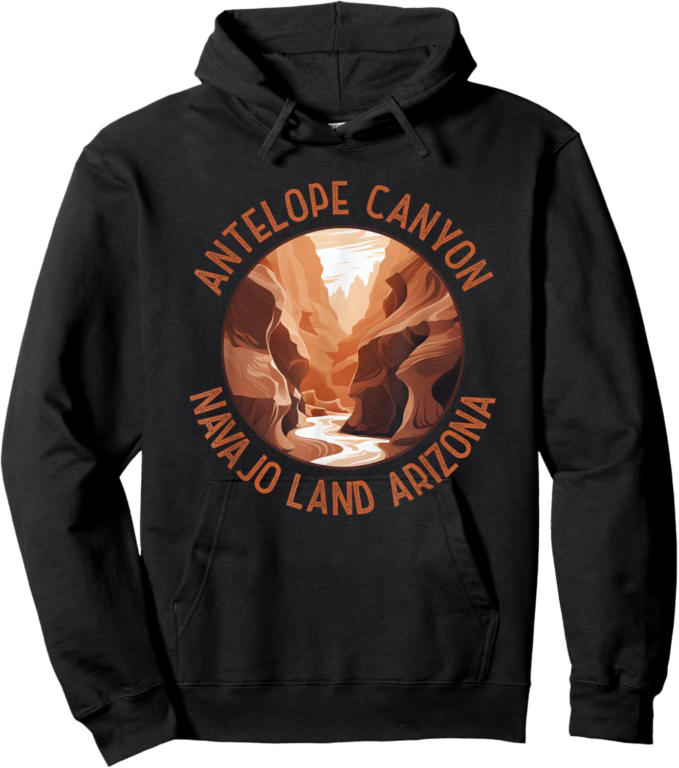Antelope Canyon Arizona Distressed Circle Vintage Hoodie - Hoodie | Black
