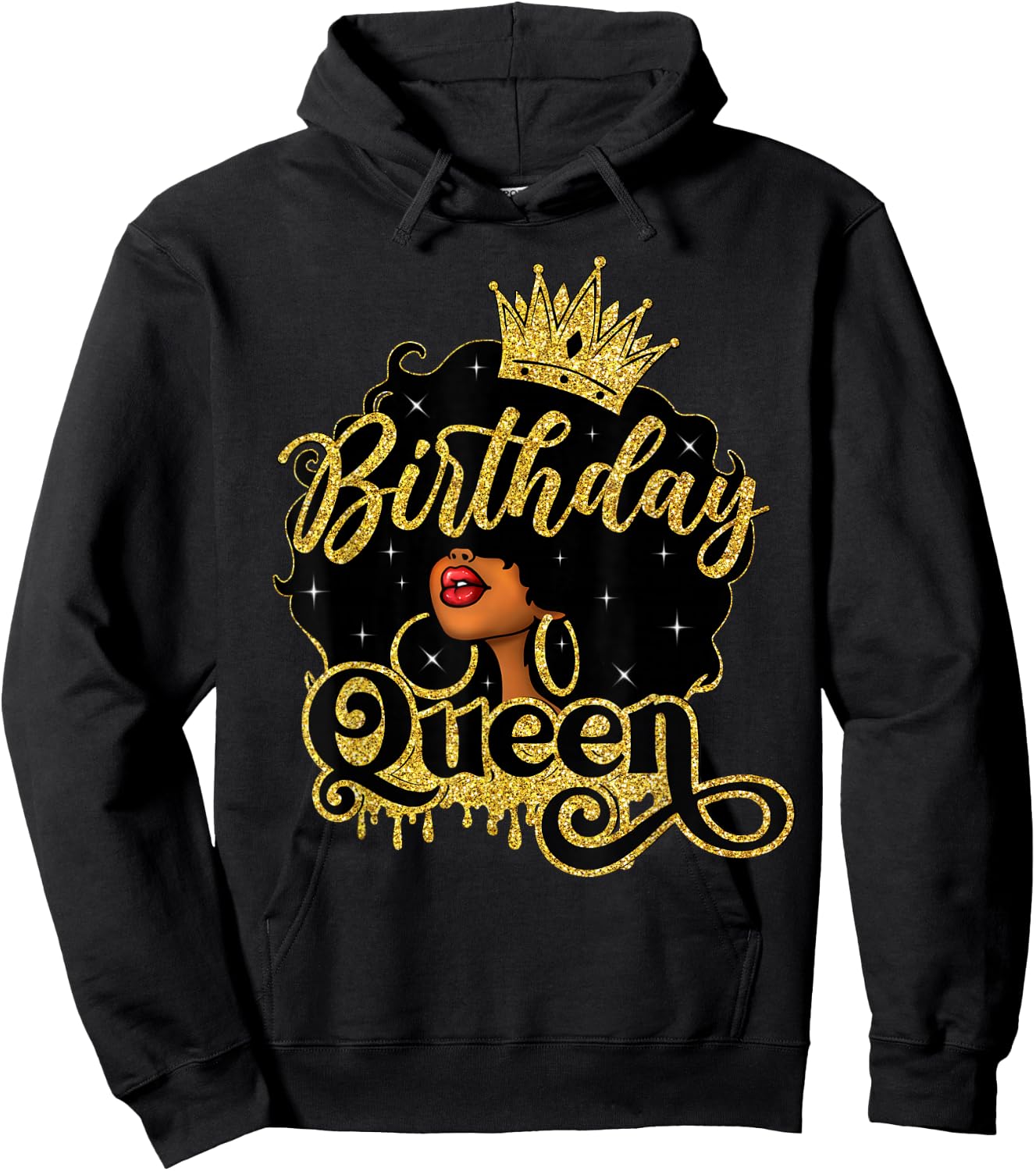 Birthday Afro Women Girls African American Black Queen Hoodie - Hoodie | Black