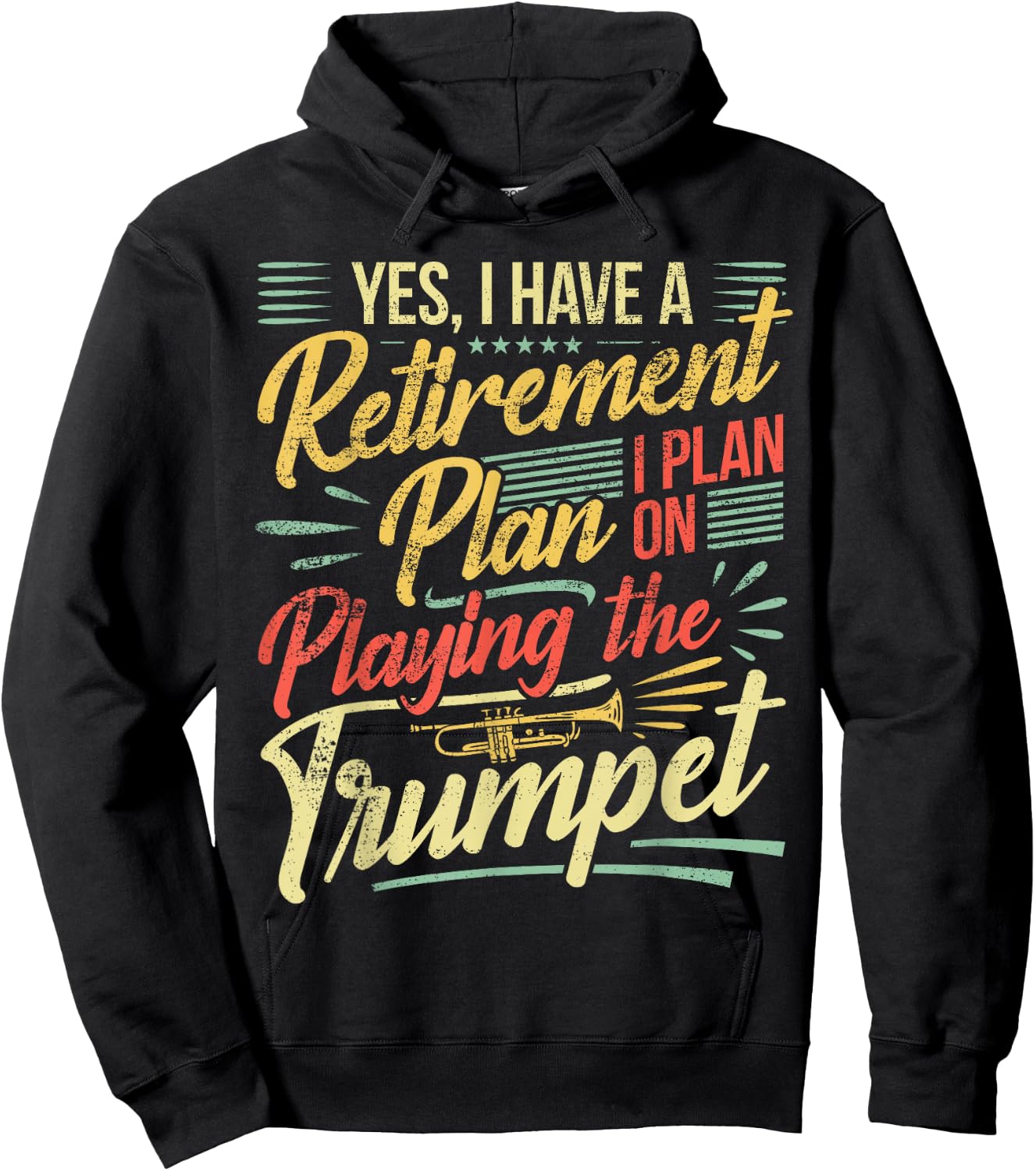 Trumpet Player Retirement Trumpeter Pensioner Trumpet Hoodie - Hoodie | Black