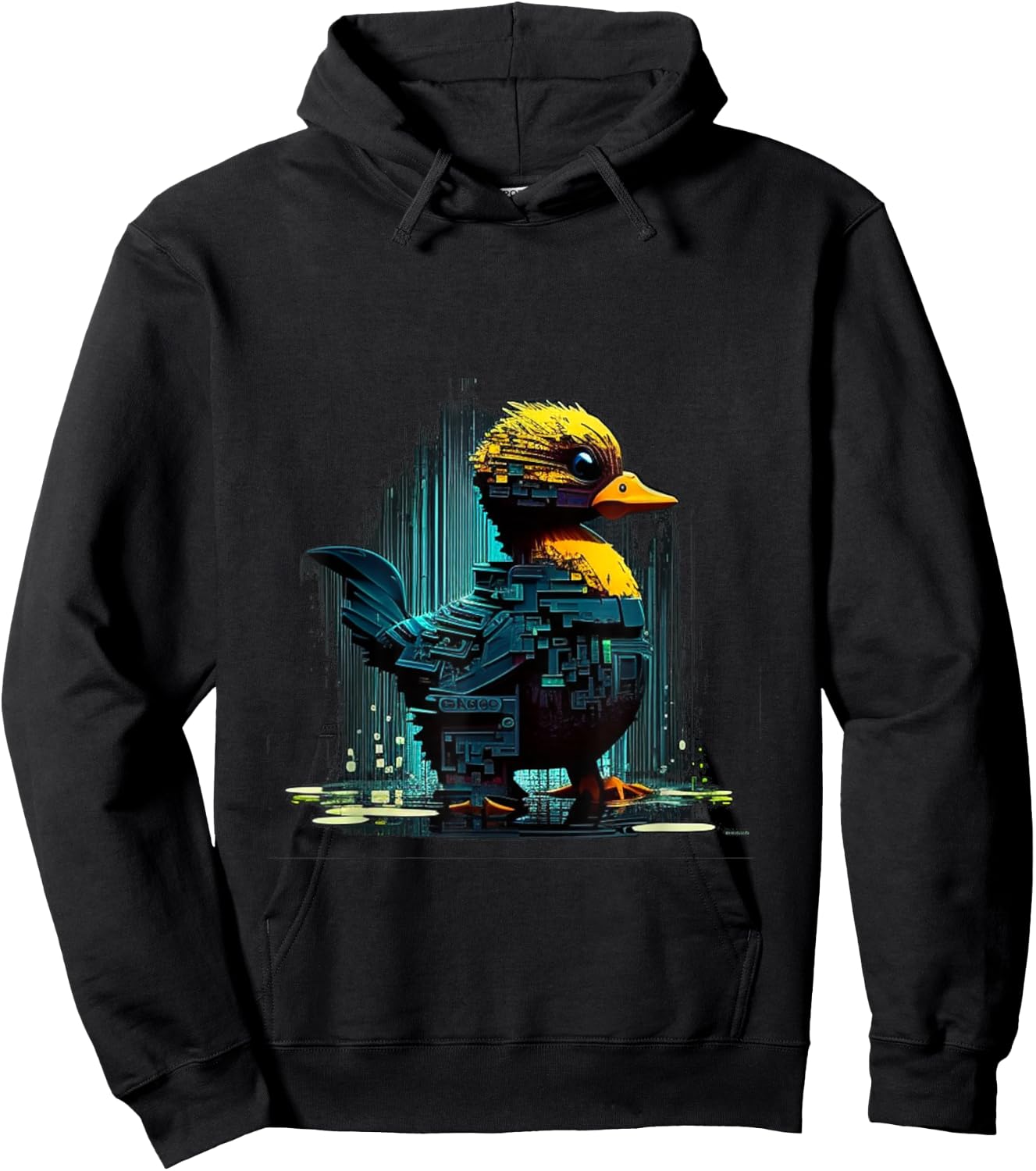 Cool cyber Duck Hoodie - Hoodie | Black