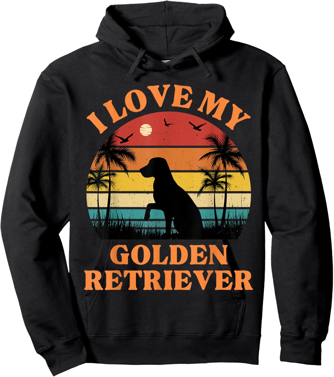 I Love my Golden Retriever - Cute Golden Retriever Lover Hoodie - Hoodie | Black
