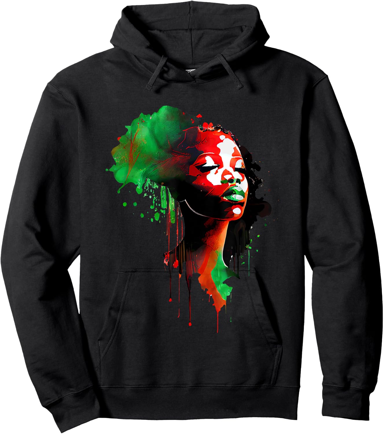 Young Black King Afro Melanin Boy Colour Dripping Hoodie - Hoodie | Black
