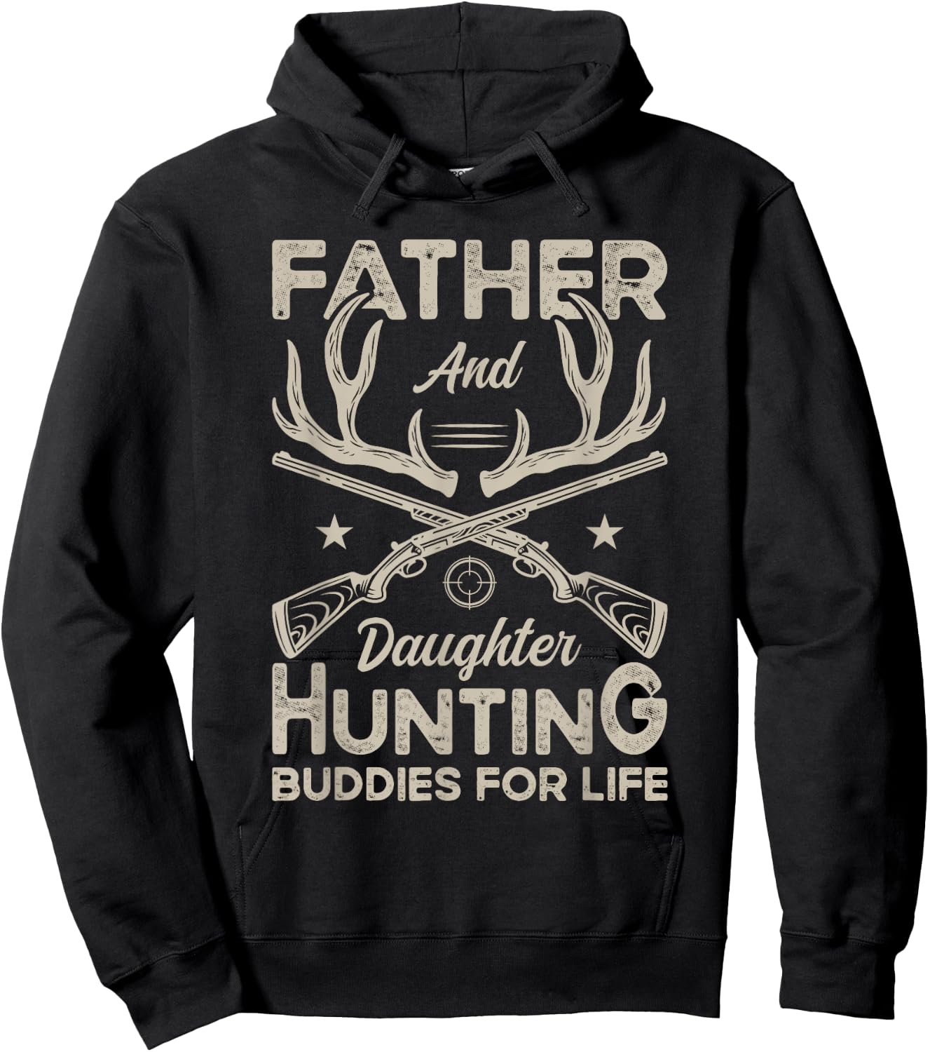 Father and Daughter Hunting Buddies for Life Girl Dad Hunter Hoodie - Hoodie | Black