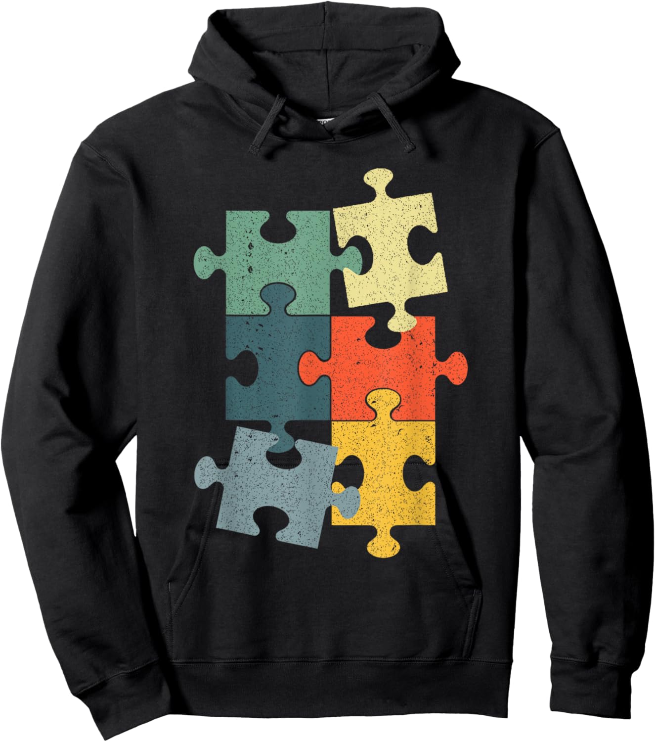 Cute Puzzle Piece Design Women Puzzler Jigsaw Puzzle Hoodie - Hoodie | Black