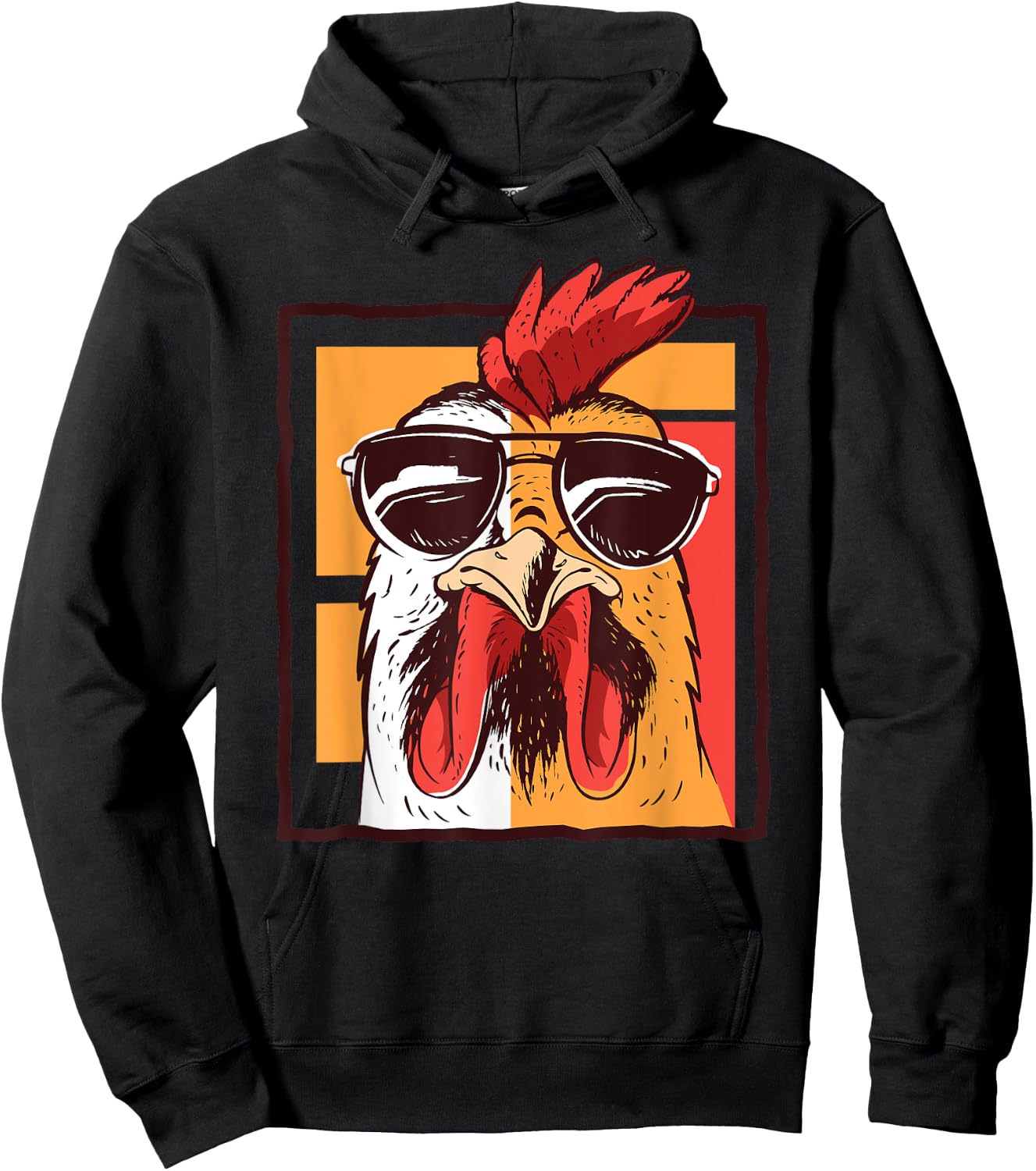 Retro Vintage Chicken Cool Rooster Wearing Sunglasses Hoodie - Hoodie | Black