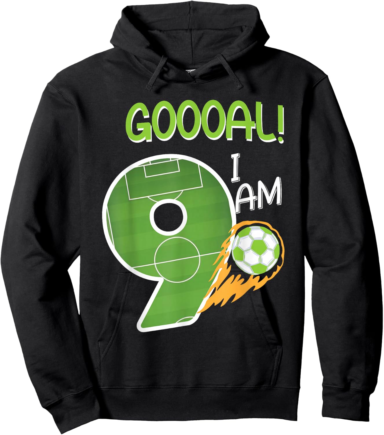 Soccer i'm 9 years old boy birthday Hoodie - Hoodie | Black