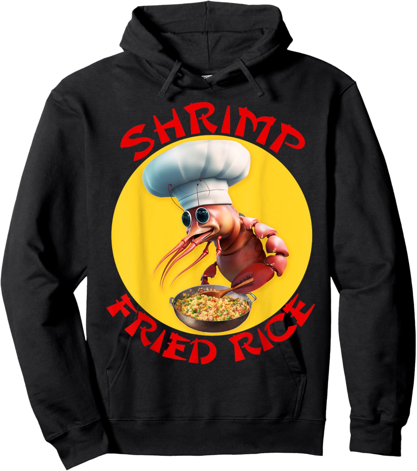 Shrimp Fried Rice Funny Chinese Seafood Hoodie - Hoodie | Black