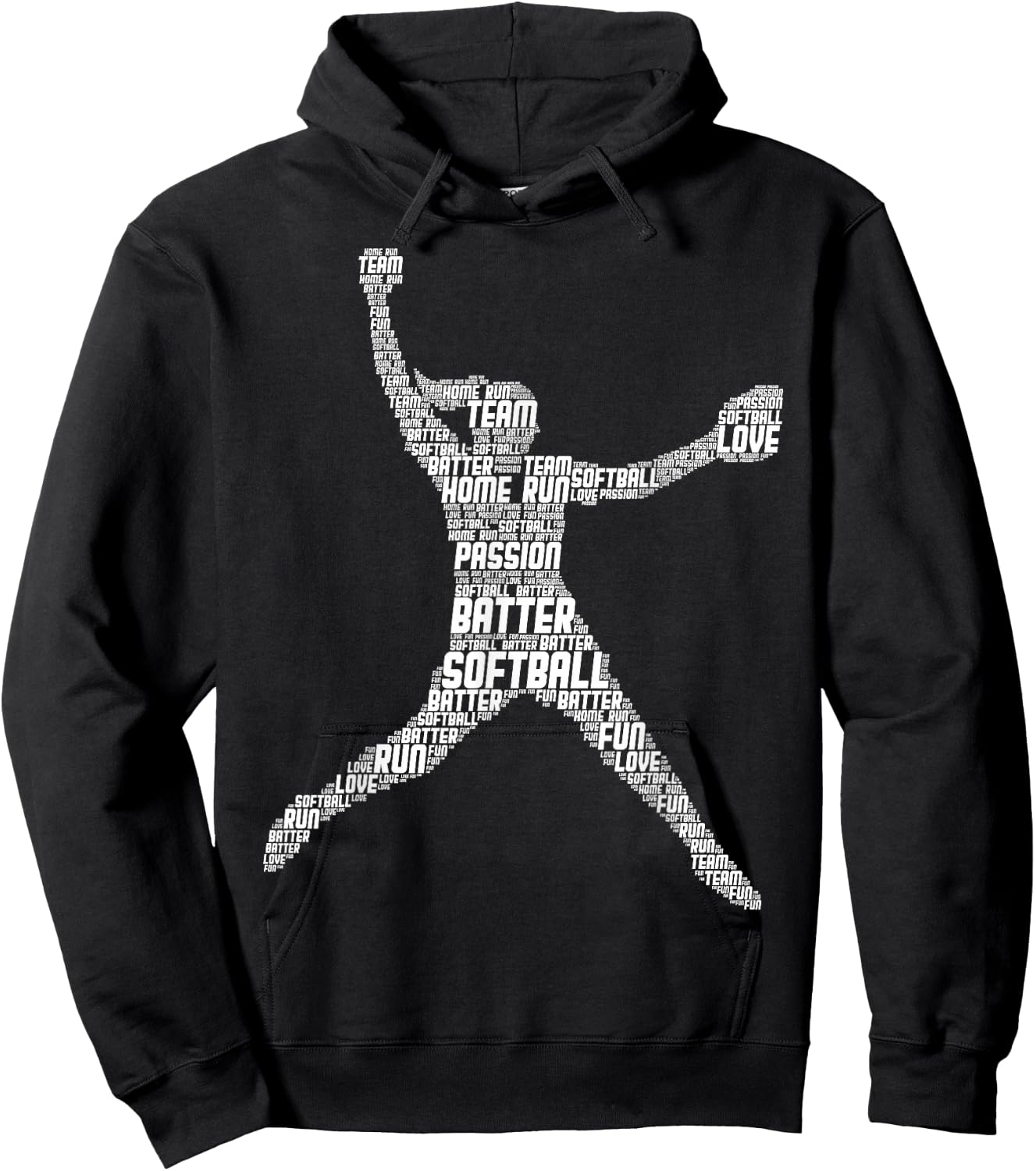Softball Girls Women Kids Hoodie - Hoodie | Black
