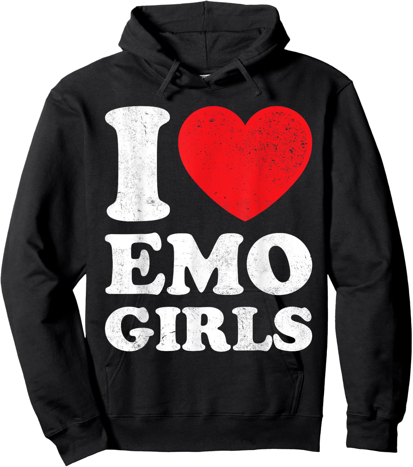I Love Heart Emo Girls Hoodie - Hoodie | Black