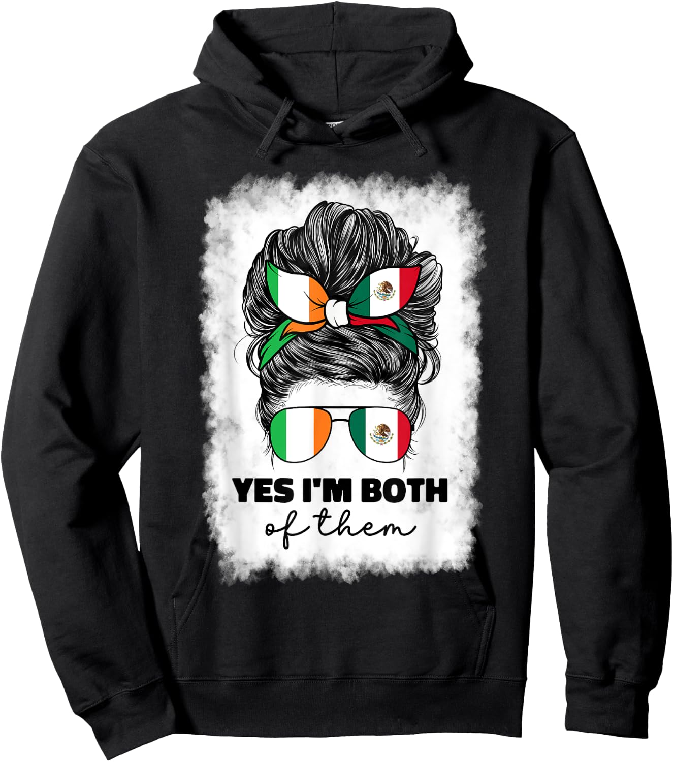 Half Mexican And Irish Mexico Ireland Flag Girl Hoodie - Hoodie | Black