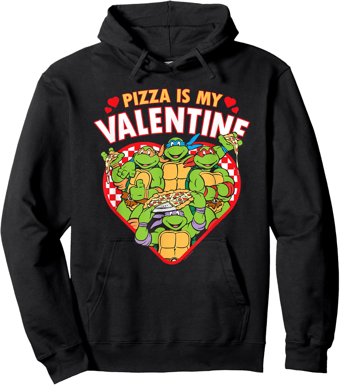 Teenage Mutant Ninja Turtles Pizza is My Valentine Hoodie - Hoodie | Black
