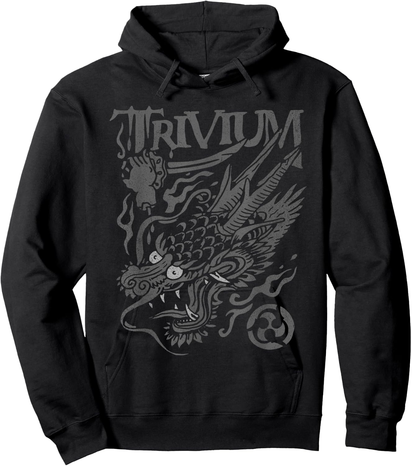 Trivium Screaming Dragon Black and White Hoodie - Hoodie | Black