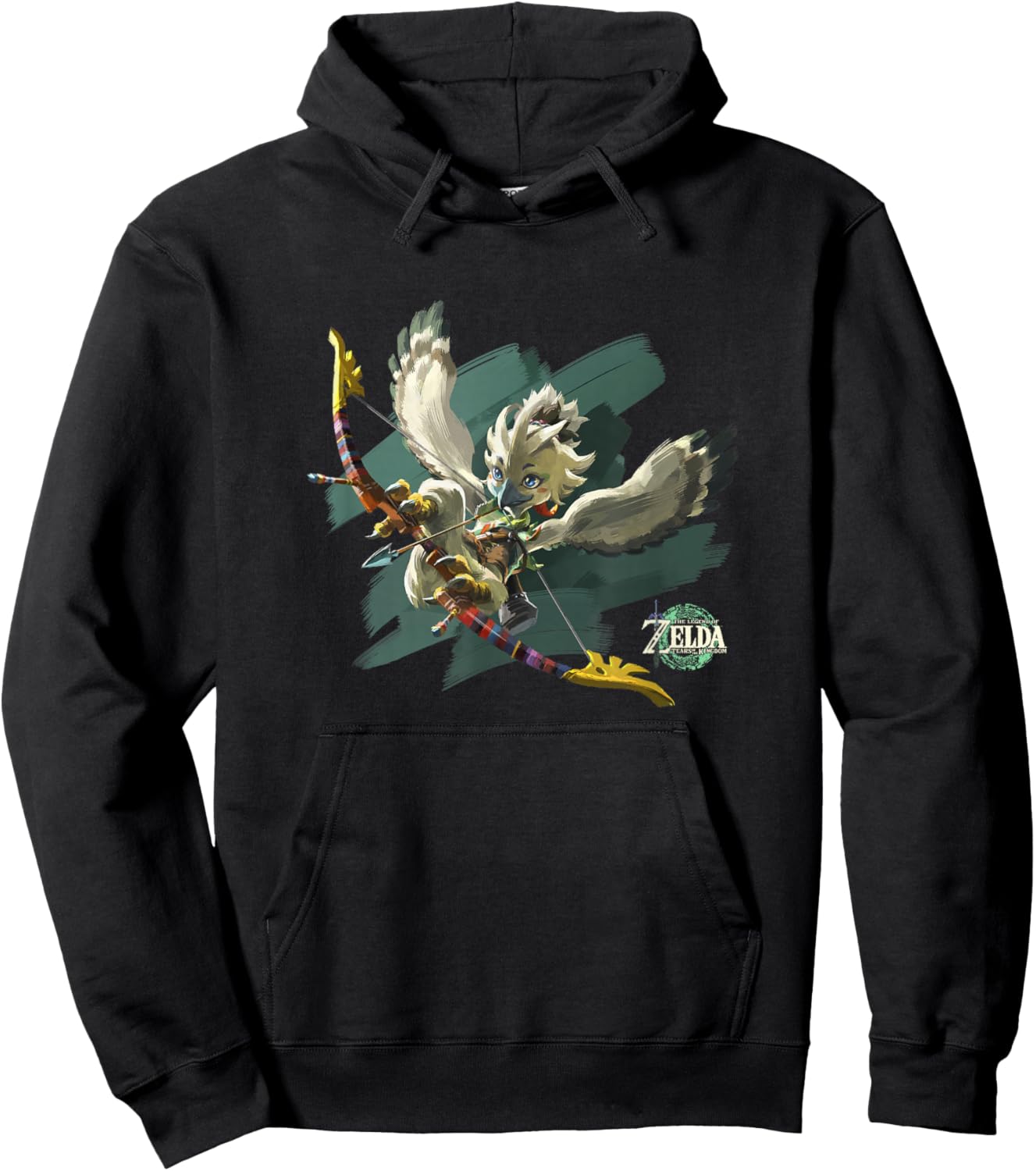 The Legend of Zelda Tears of The Kingdom Tulin Brush Art Hoodie - Hoodie | Black