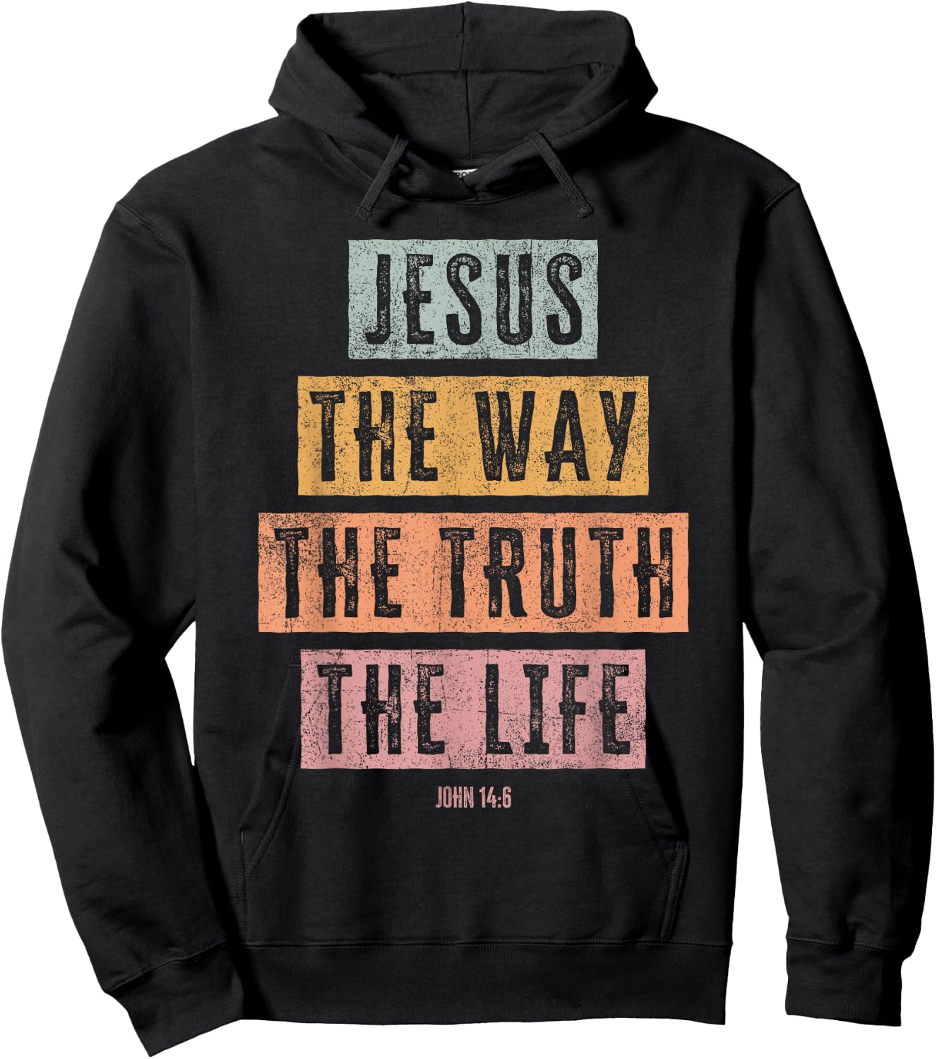 Christian T Shirt Women Men Kids Jesus The Way Truth Life Hoodie - Hoodie | Black