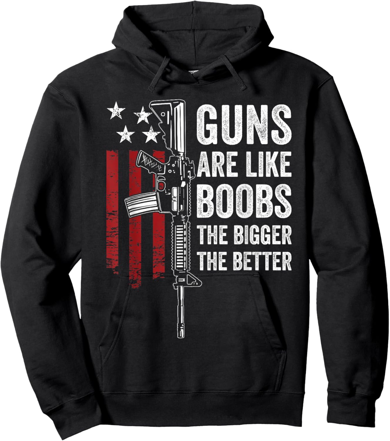 Guns Are Like Boobs - Funny Guns And Titties Joke USA Hoodie - Hoodie | Black