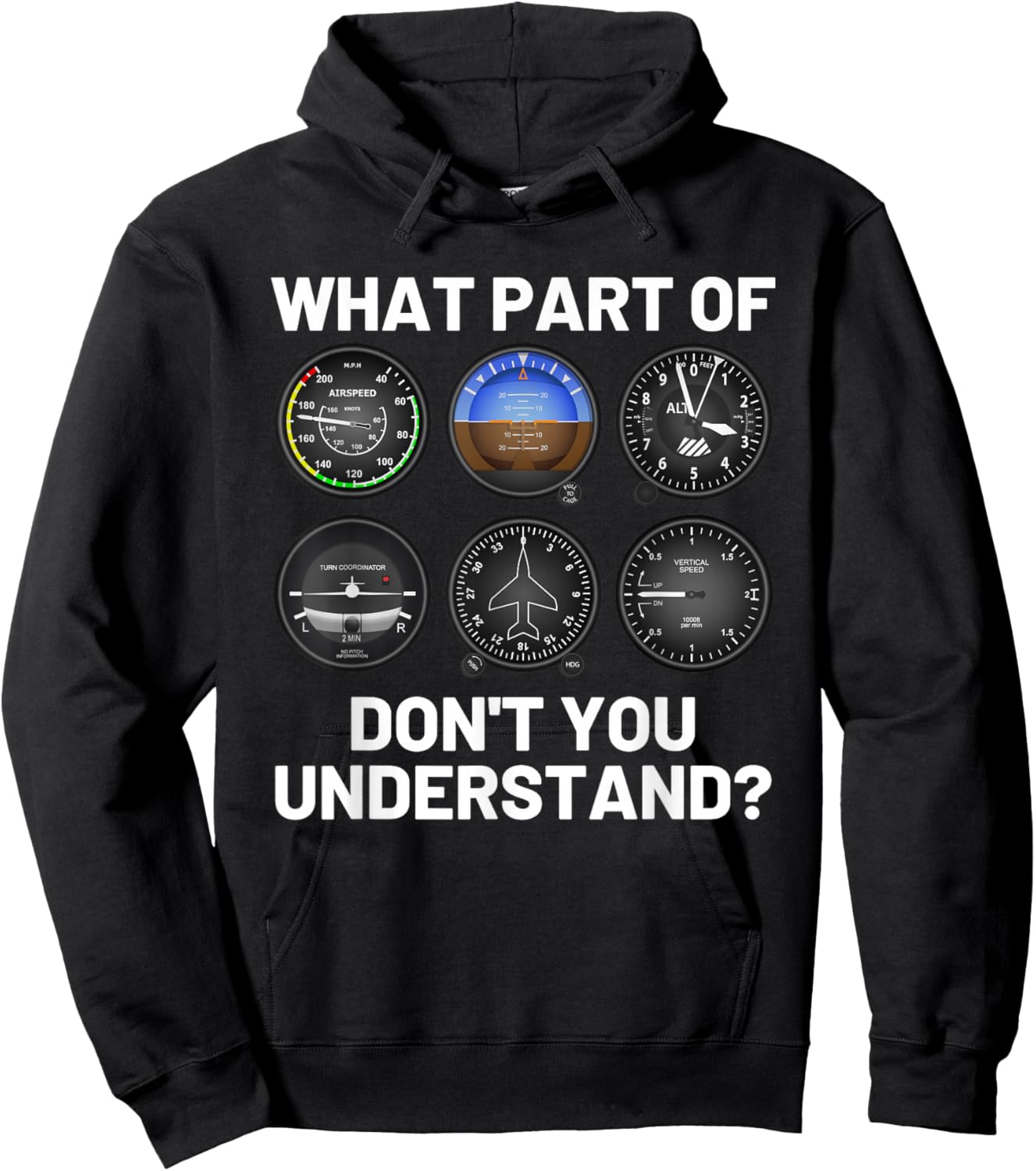 Funny Pilot Art Aviation Six Pack Instruments Flying Plane Hoodie - Hoodie | Black