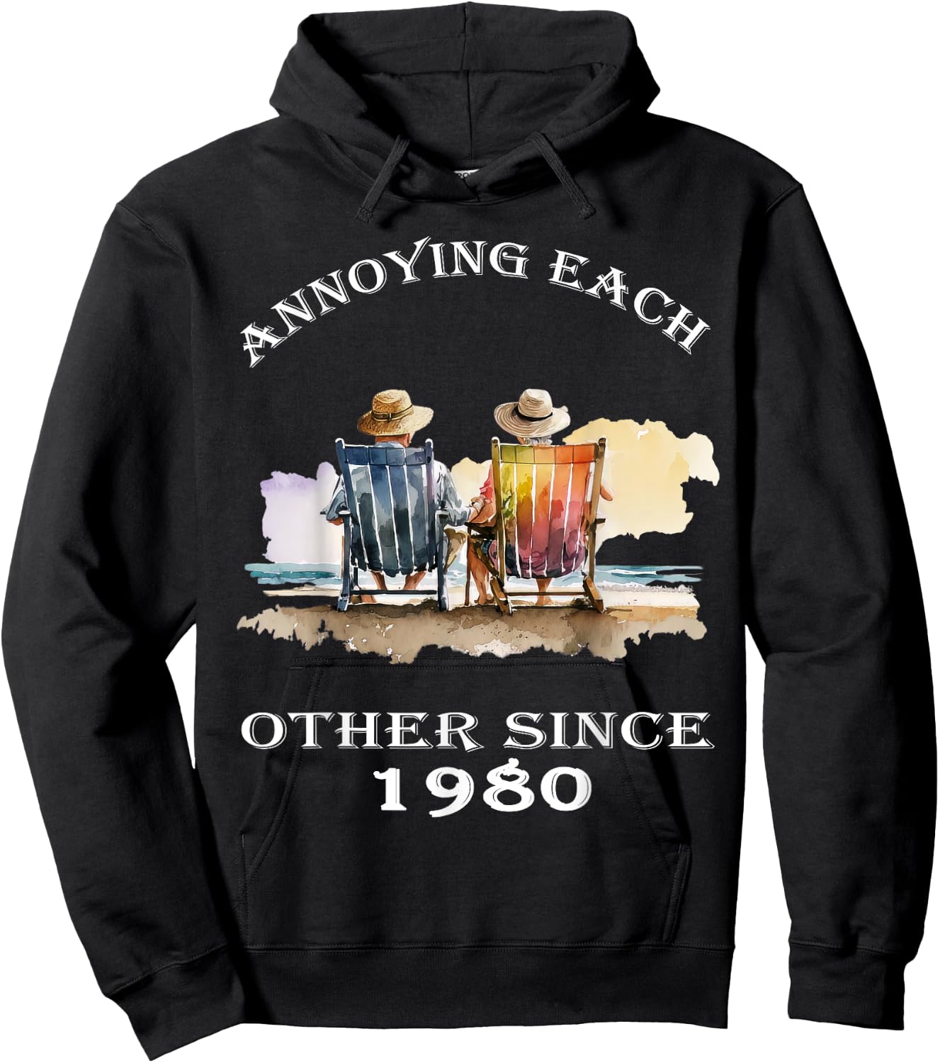 Annoying Each Other Since 1980 Funny Pun Hoodie - Hoodie | Black