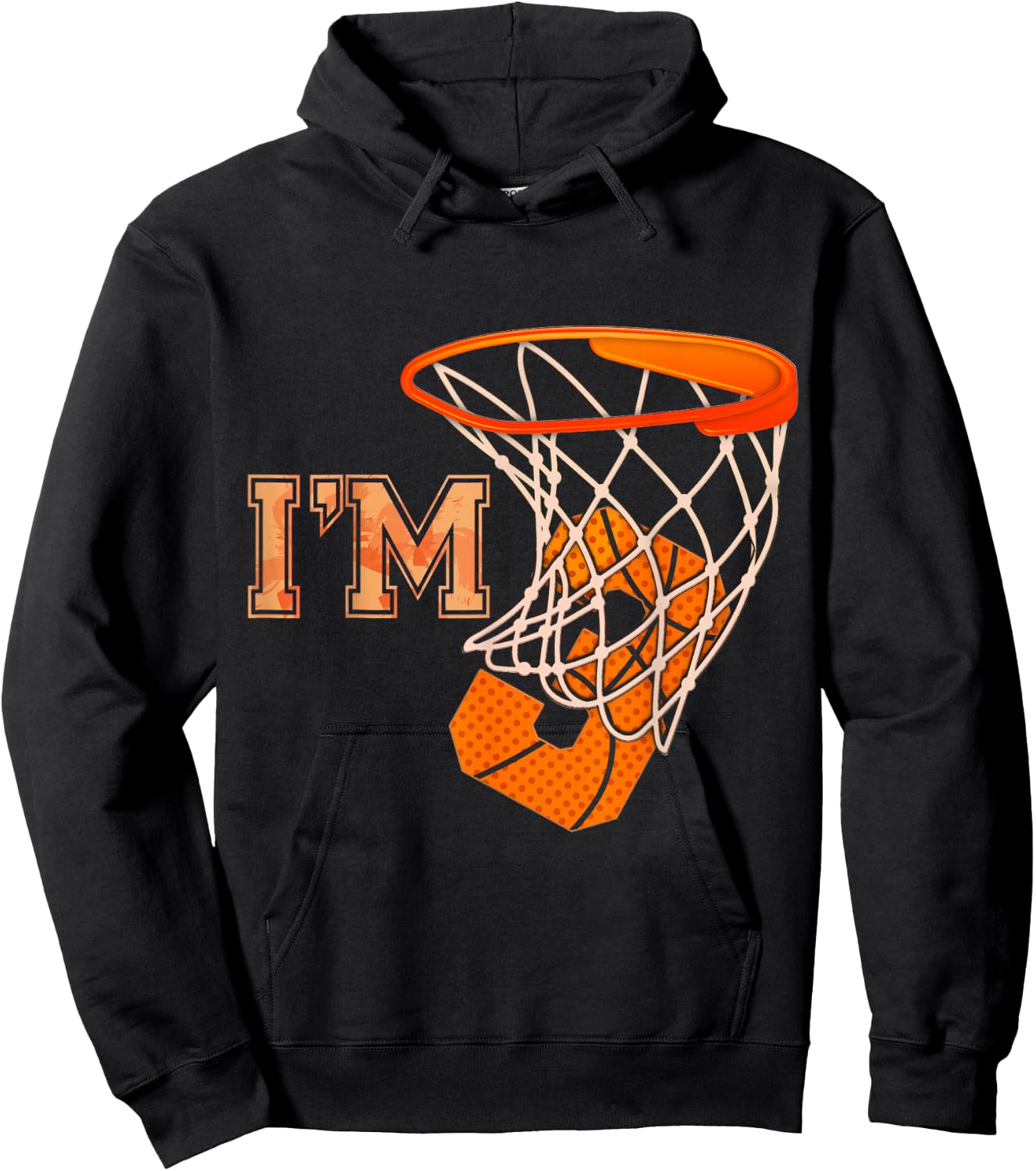 I'm 3 Basketball Theme Birthday Party 3rd Birthday Boy Hoodie - Hoodie | Black