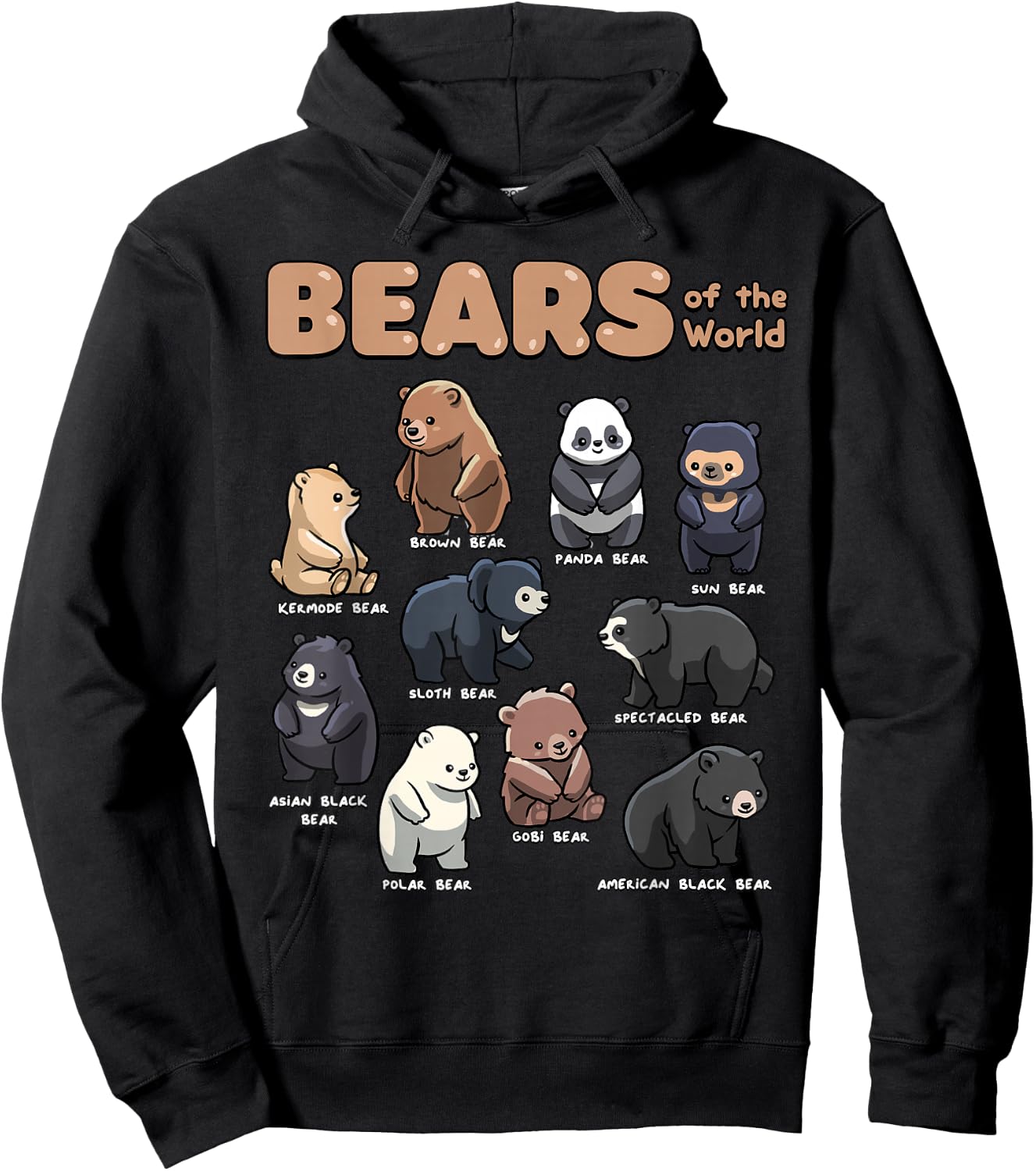 Bear Shirt Bears Animals of The World Bear Lover Zookeeper Hoodie - Hoodie | Black