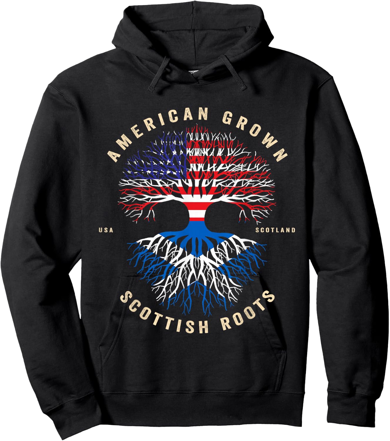 American Grown with Scottish Roots - It's My DNA Scotland Hoodie - Hoodie | Black